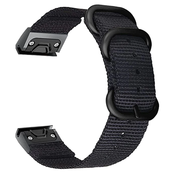 Bracelet nylon avec boucle Garmin Approach S62 (noir)