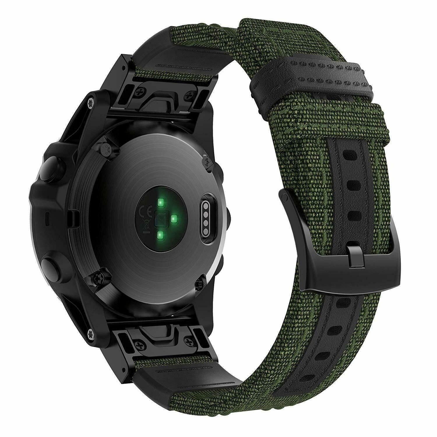 Bracelet nylon hybride Garmin Forerunner 745 (vert militaire)