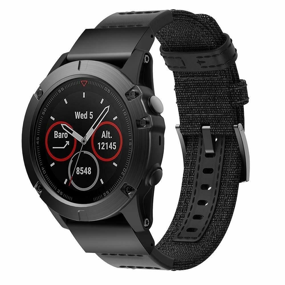 Garmin Approach S70 - 47mm Nylon Hybrid Strap (Black)