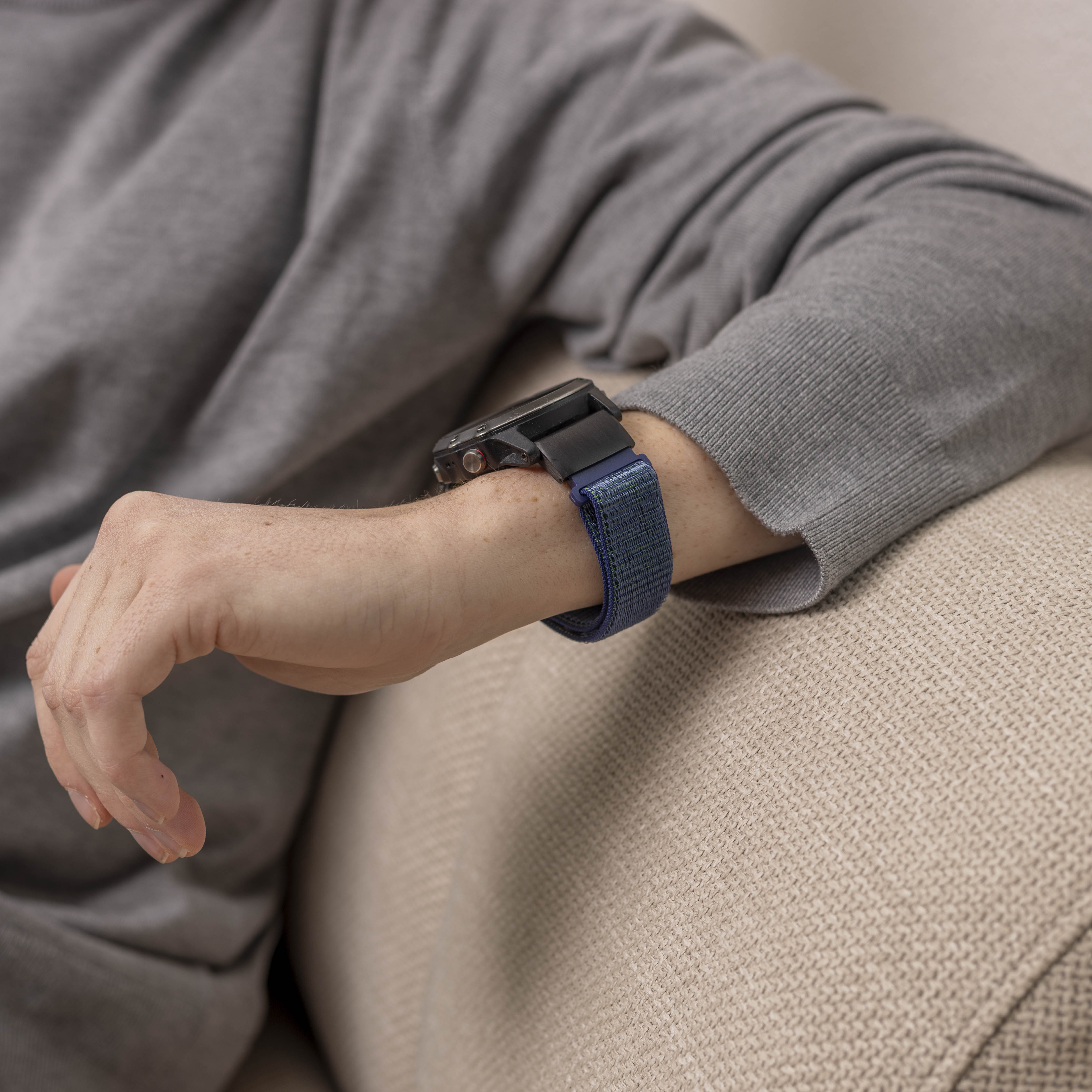 Bracelet nylon á boucle Garmin Instinct 3 - 50mm (bleu)