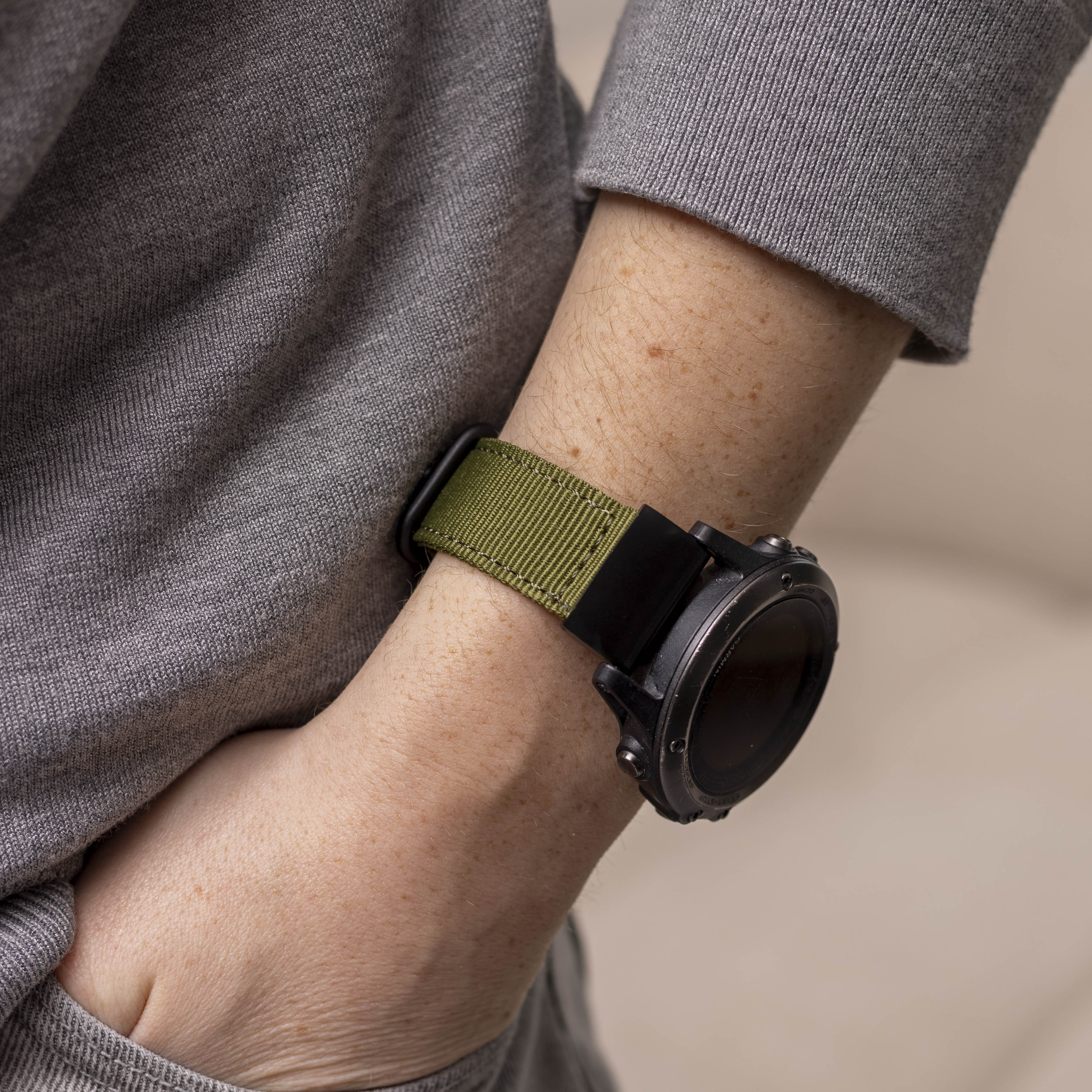 Bracelet nylon á boucle Garmin Instinct 3 - 50mm (vert)