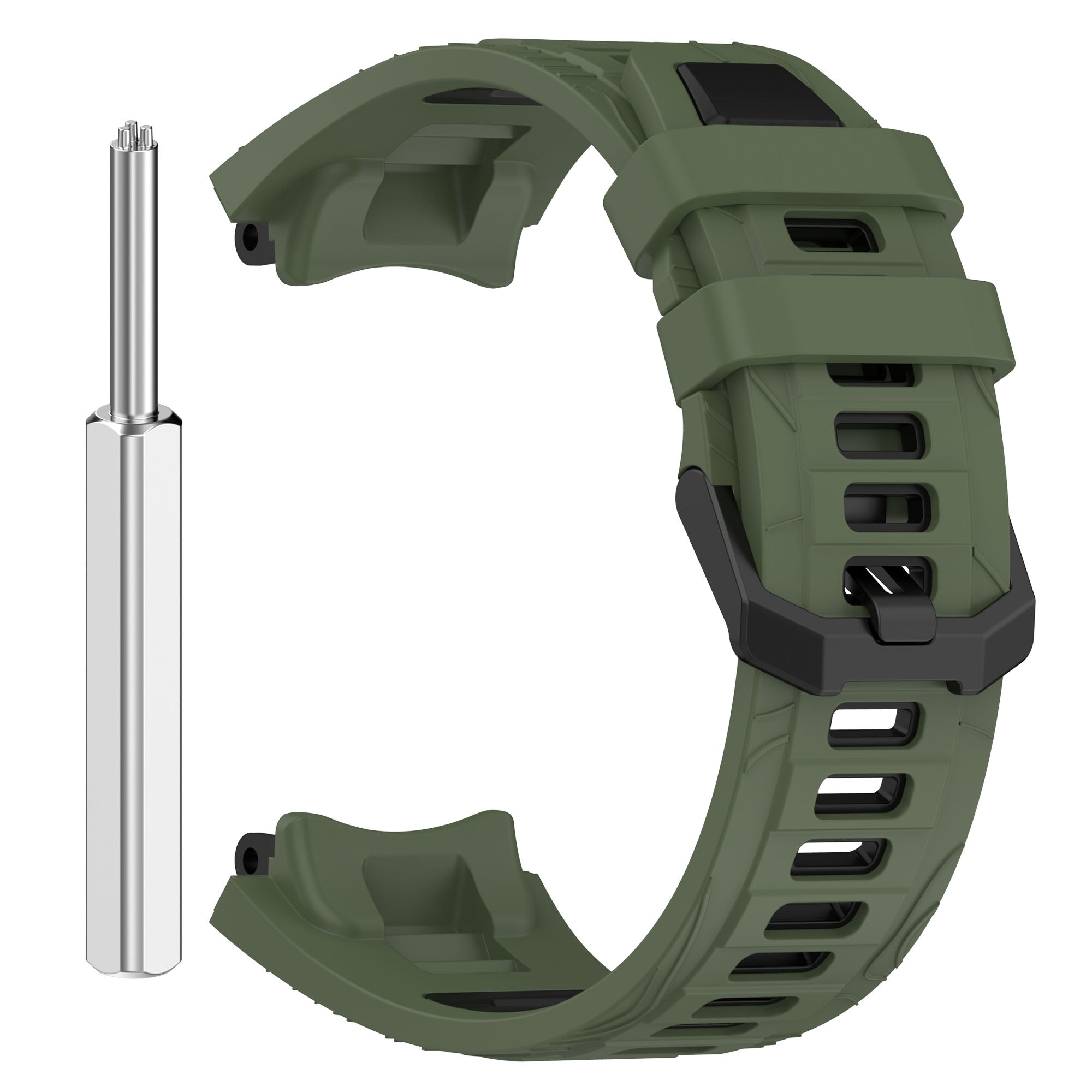 Bracelet silicone sport Amazfit T-Rex 3 (vert olive/noir)