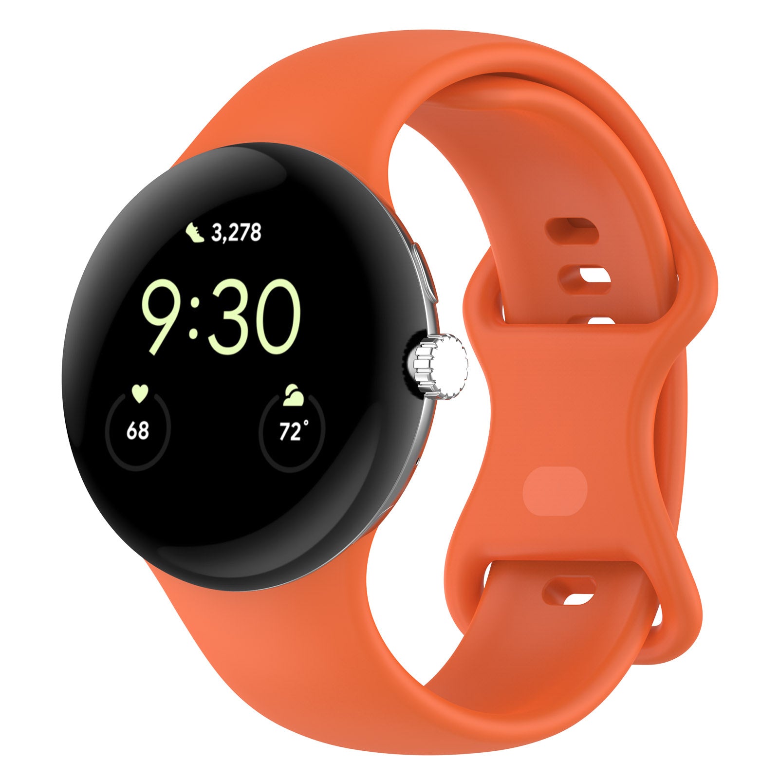 Google Pixel Watch 4 - 45mm Silicone Classic Strap (Orange)