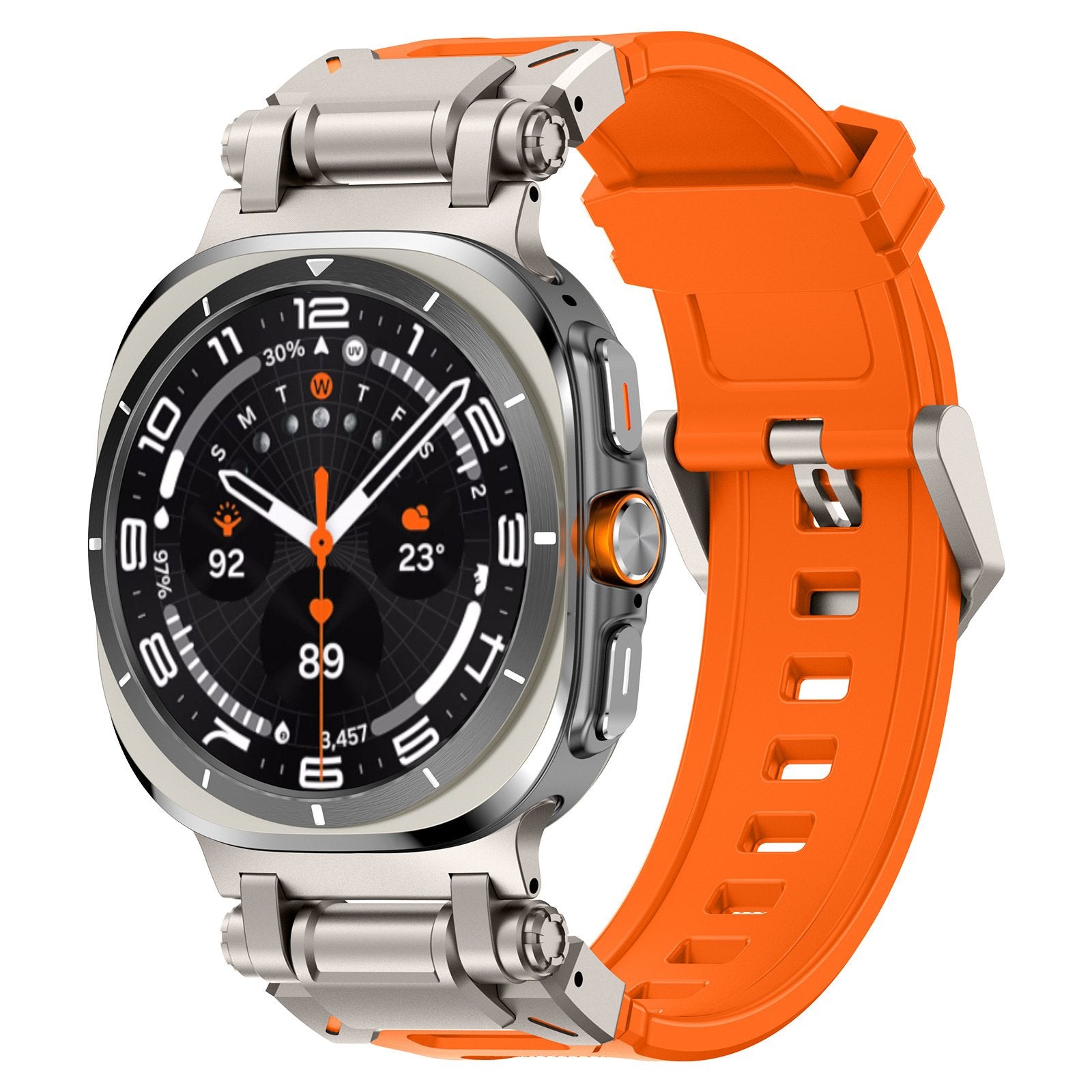 Samsung Galaxy Watch Ultra 'Explorer' TPU Strap (Orange with Titanium)