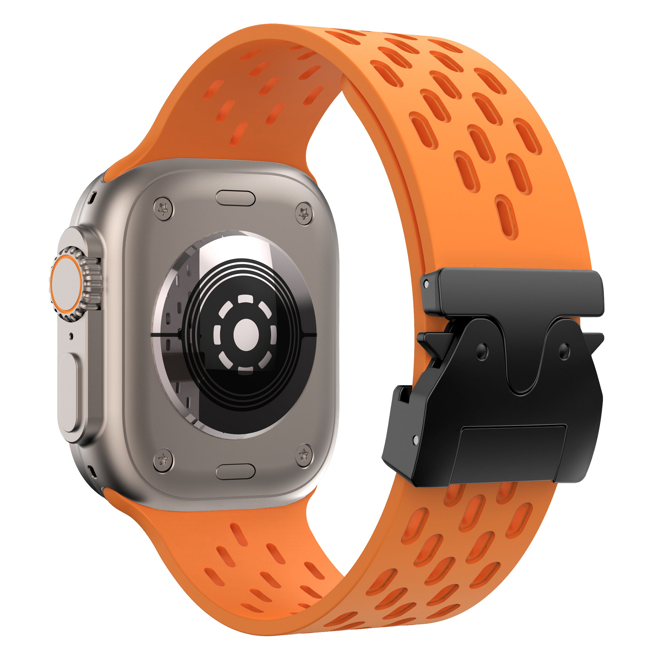 Apple Watch Silicone Air Strap with P-Buckle (Orange)