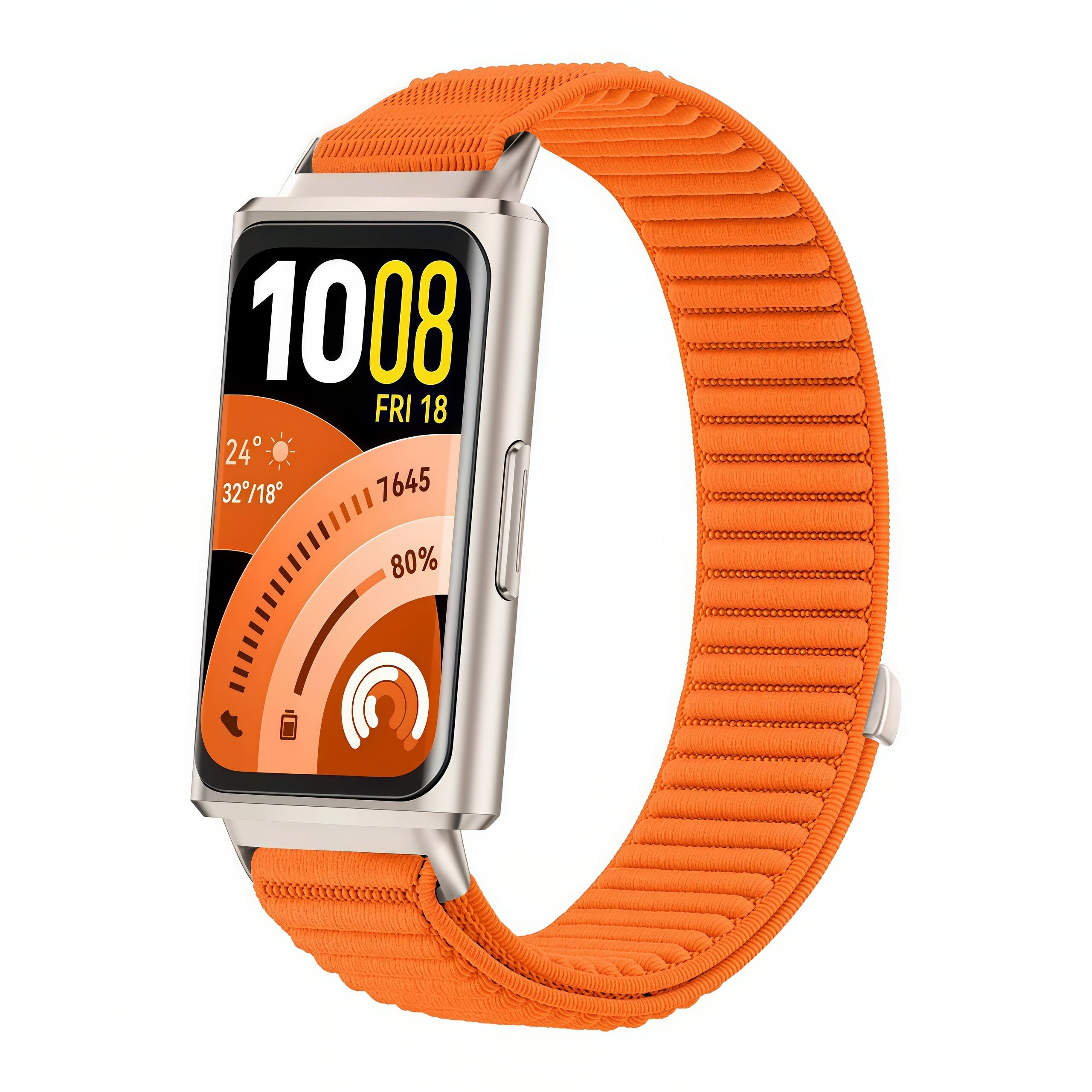 Bracelet nylon ondulé Huawei Band 11 Pro (orange)