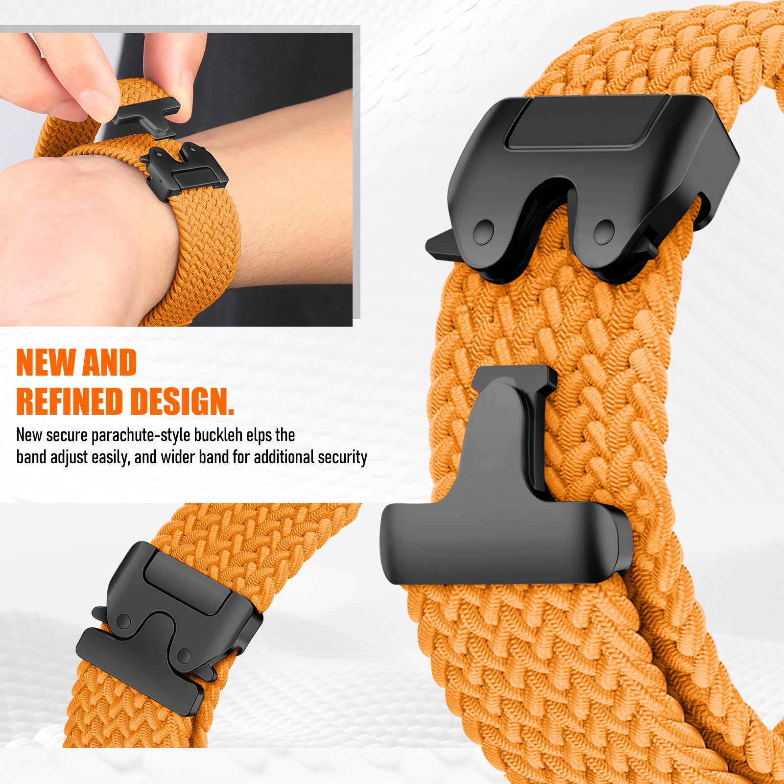 Google Pixel Watch 4 - 45mm Braided Strap with P-Buckle (Orange)