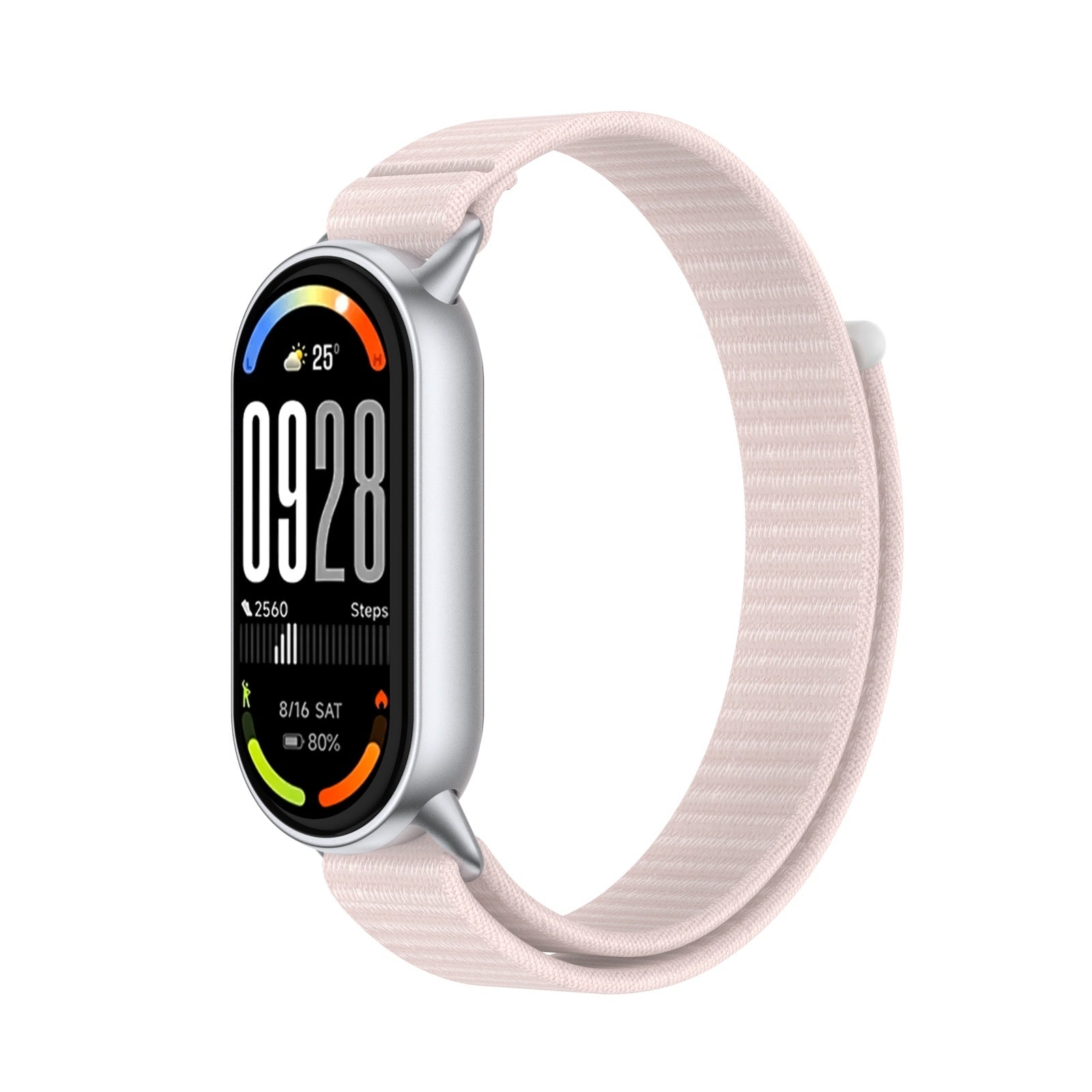 Bracelet nylon moderne Xiaomi Smart Band 9 (rose clair)