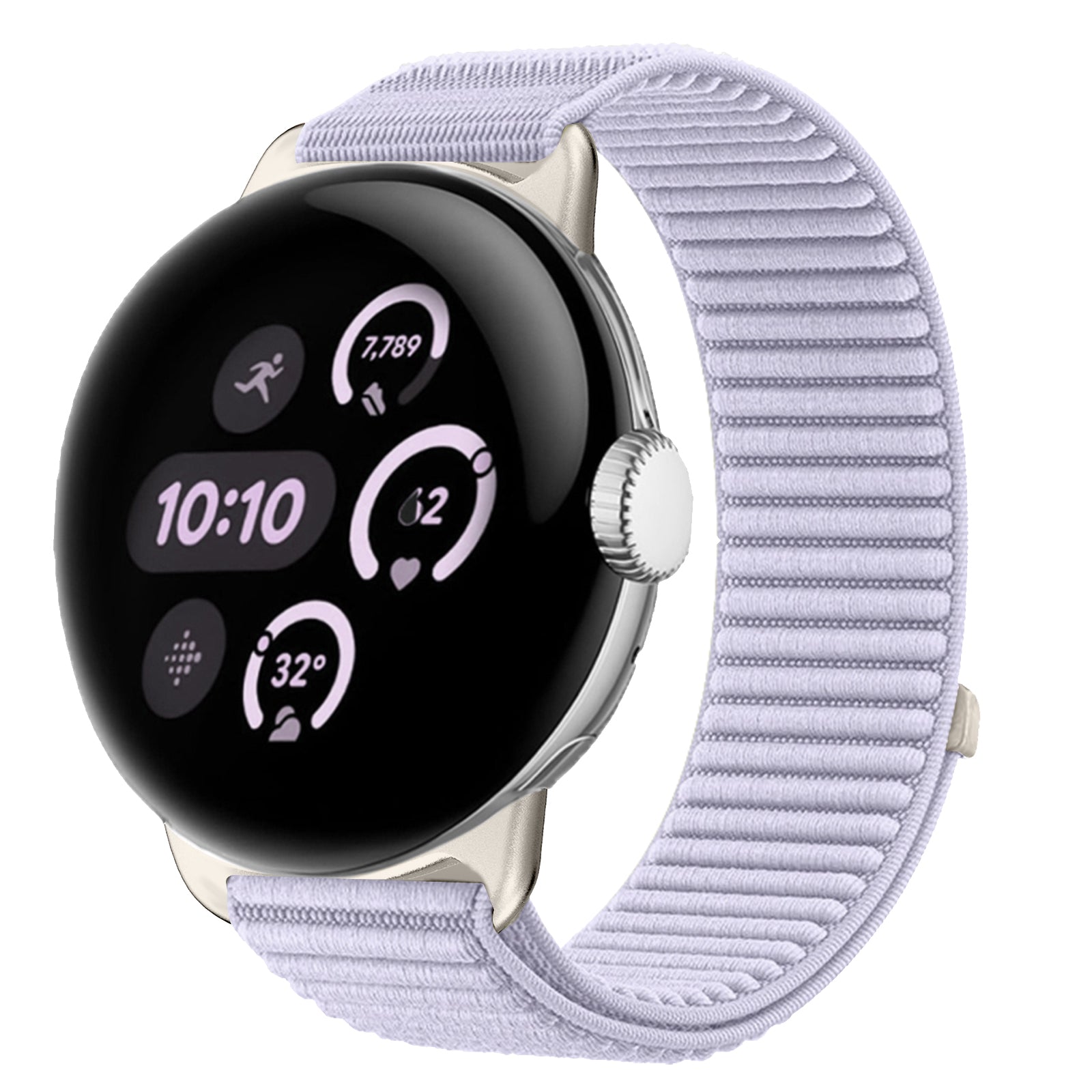 Bracelet nylon ondulé Google Pixel Watch 4 - 41mm (mauve)