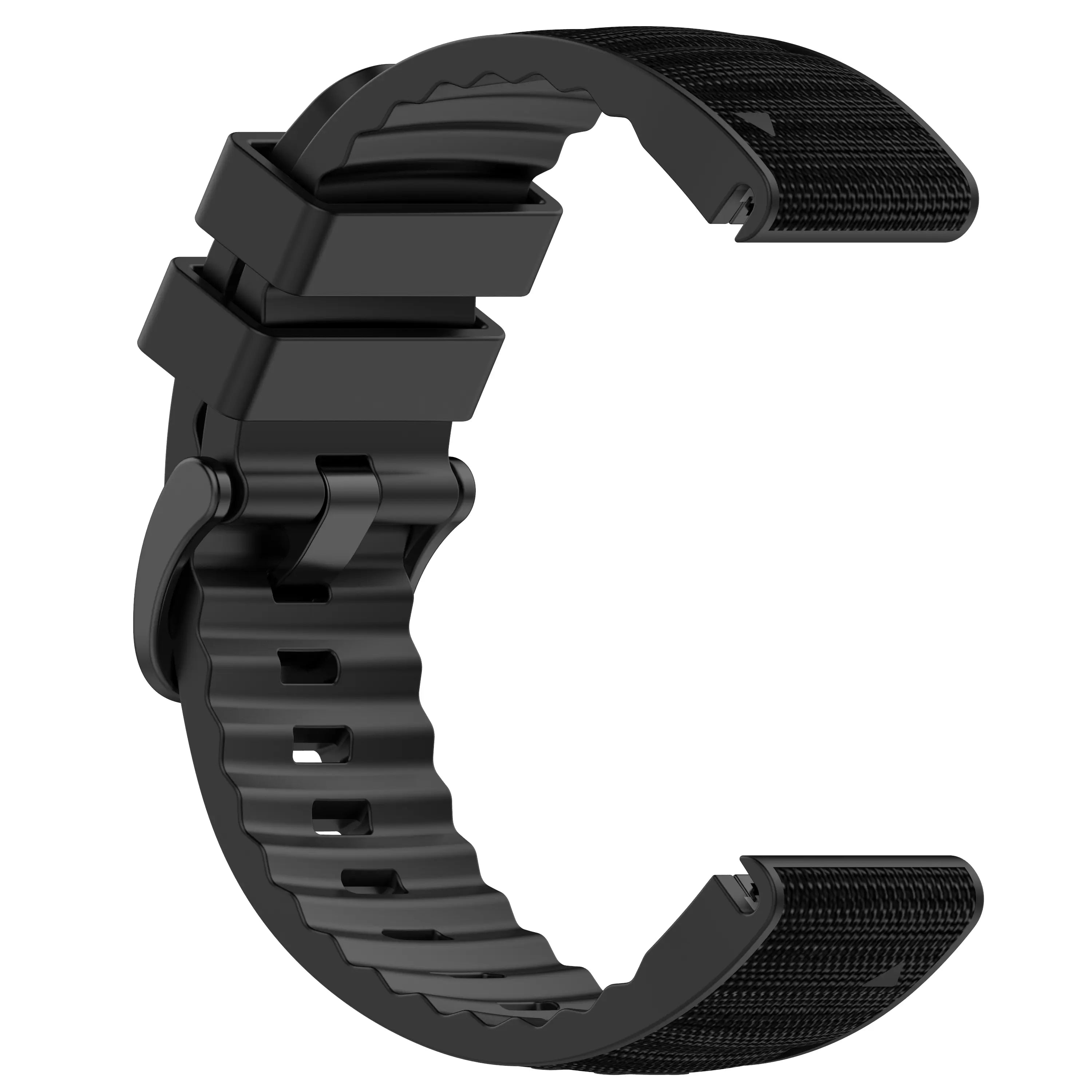 Bracelet hybride nylon Garmin Quatix 8 Pro - 47mm (noir)