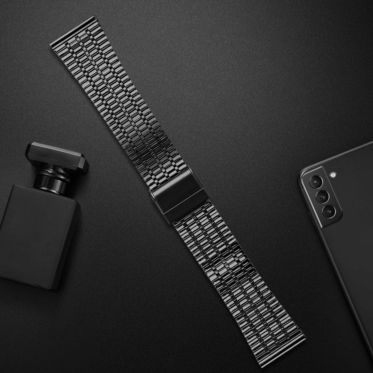 Bracelet acier de luxe Huawei Watch GT 3 42mm (noir)