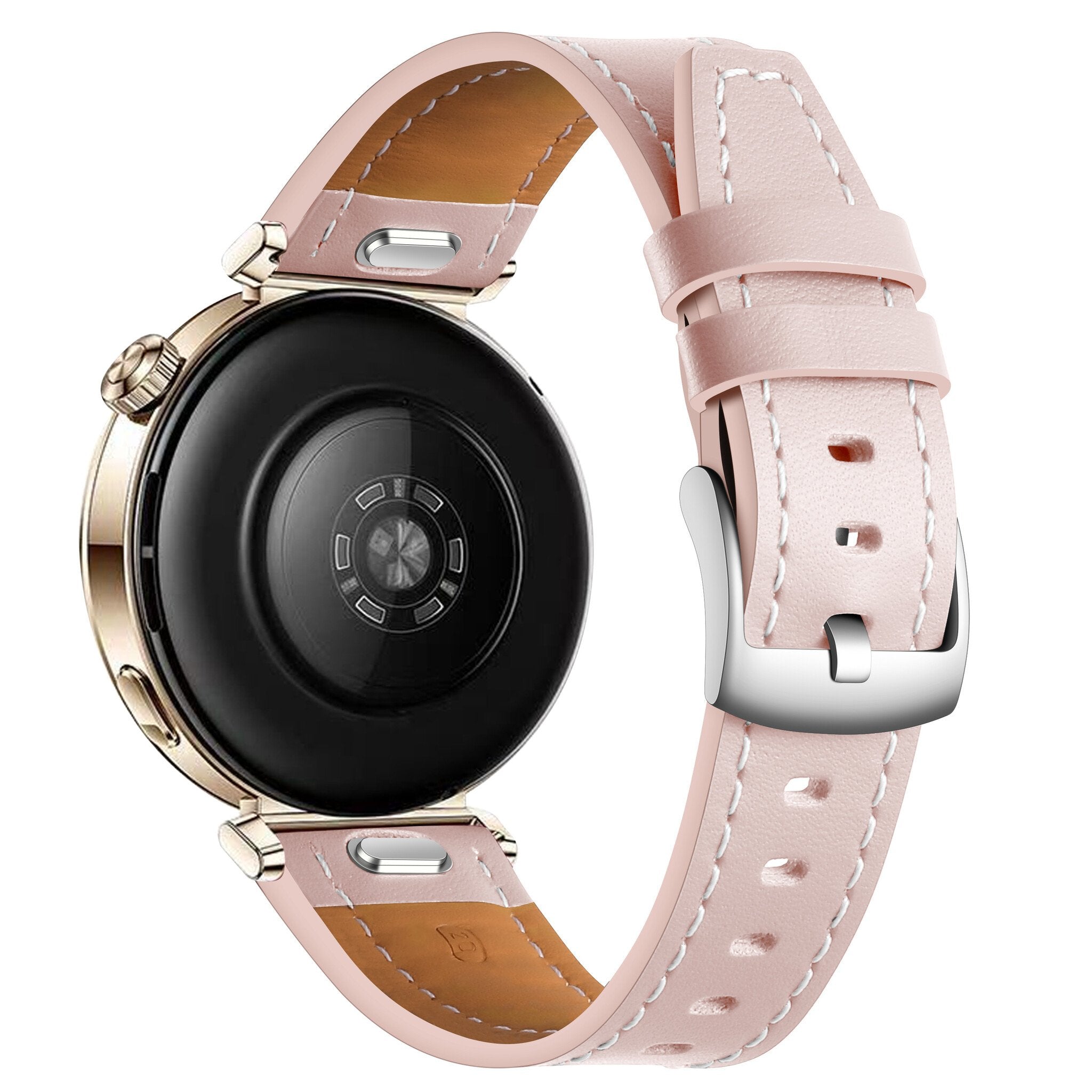 Huawei Watch GT 5 Pro - 42mm 'One Push' Leather Strap (Light Pink)