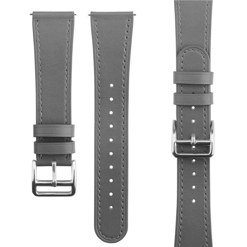 Watch Strap Modern Leather 22mm - Quick Release (Grey)