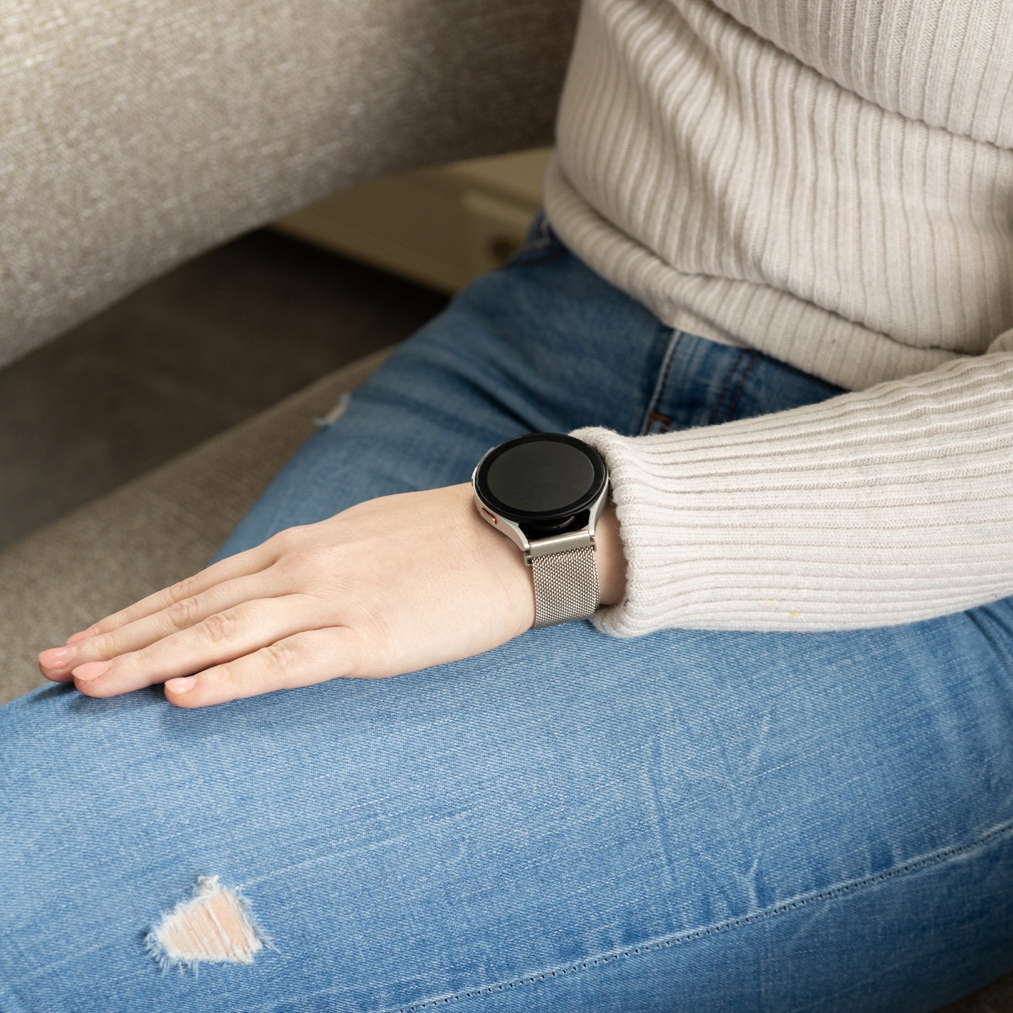 Bracelet milanais Samsung Galaxy Watch 6 Classic 47mm (lumière stellaire)