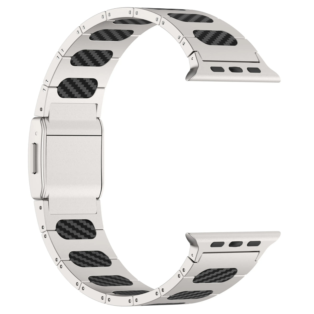 Bracelet acier hybride raffiné Apple Watch (plata/carbono)