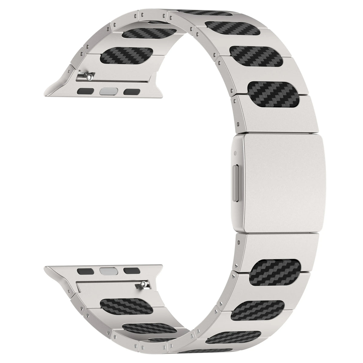 Bracelet acier hybride raffiné Apple Watch Ultra (plata/carbono)