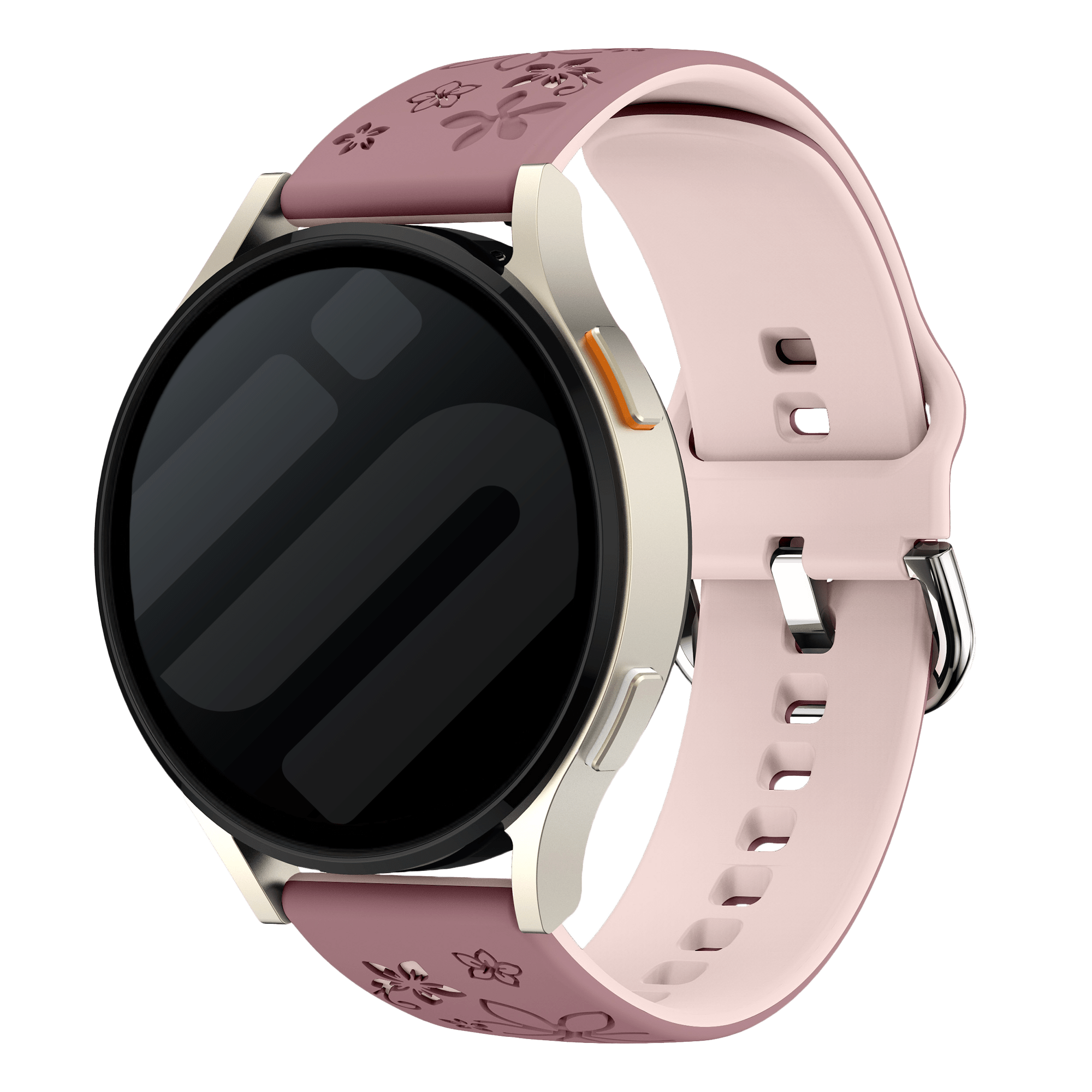 Amazfit GTS 4 Flower Silicone Strap (Smoke Purple/Light Pink)