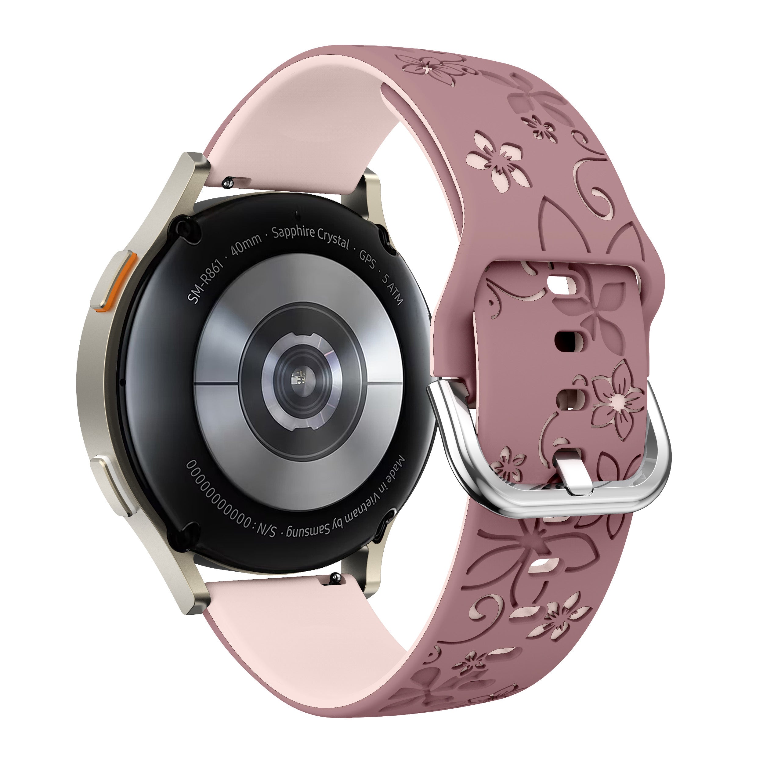 Amazfit GTS 4 Flower Silicone Strap (Smoke Purple/Light Pink)