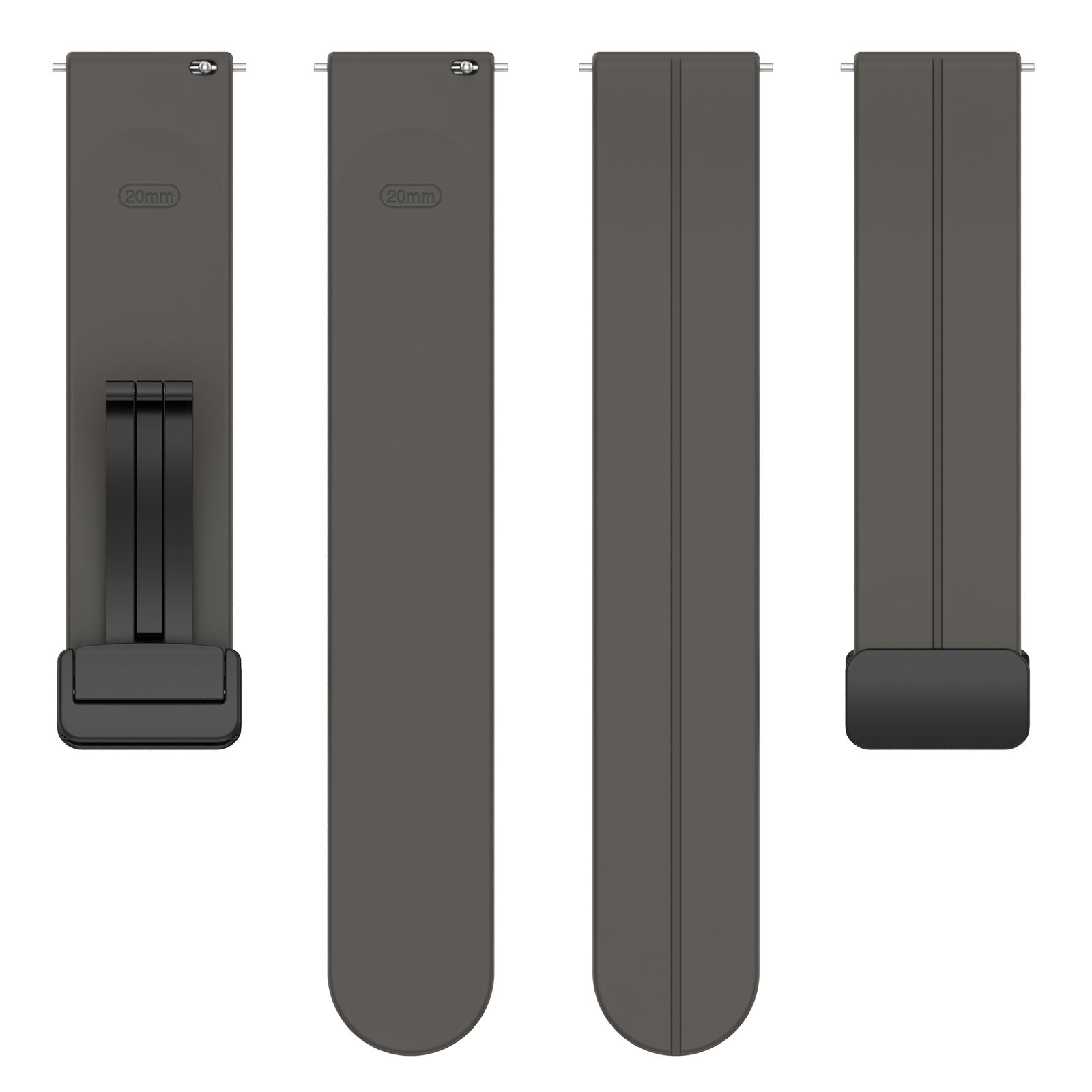 Bracelet silicone avec boucle Amazfit Bip 3 (Pro) (gris foncé)