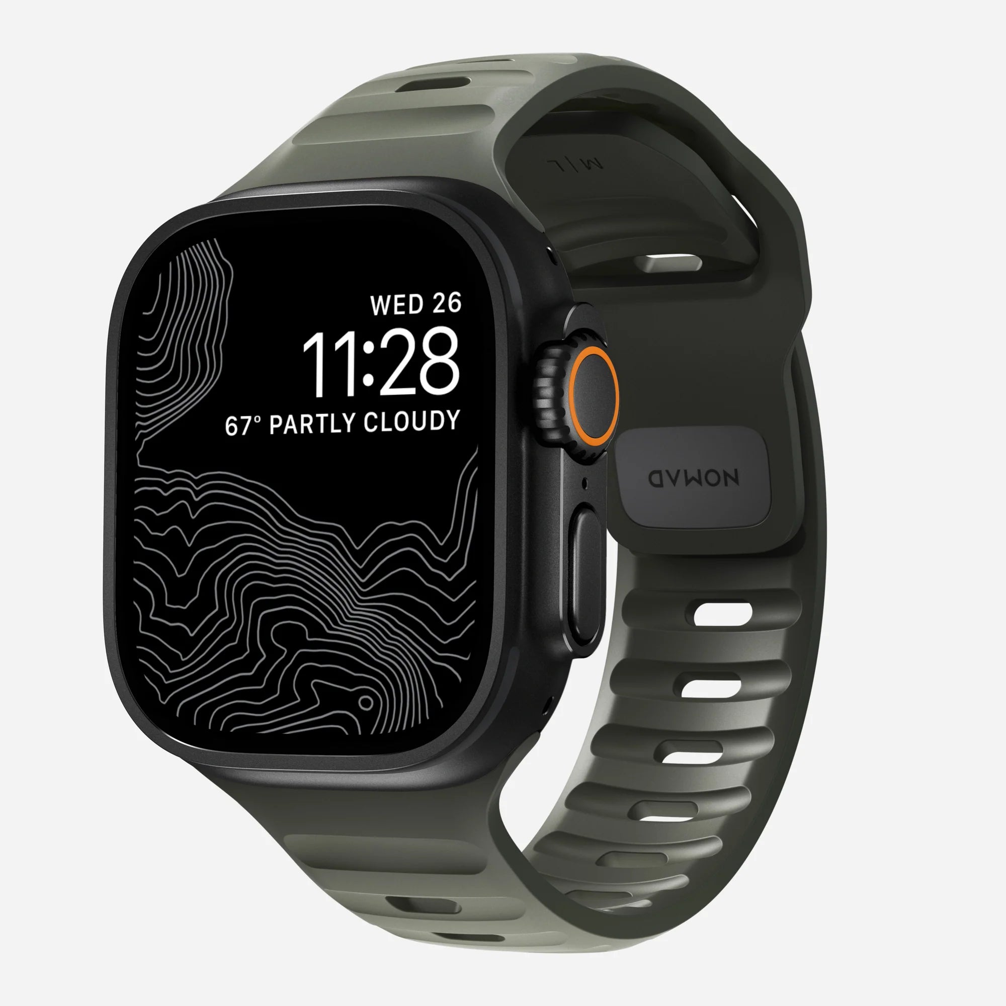Nomad Bracelet silicone sport Apple Watch (vert cendré)