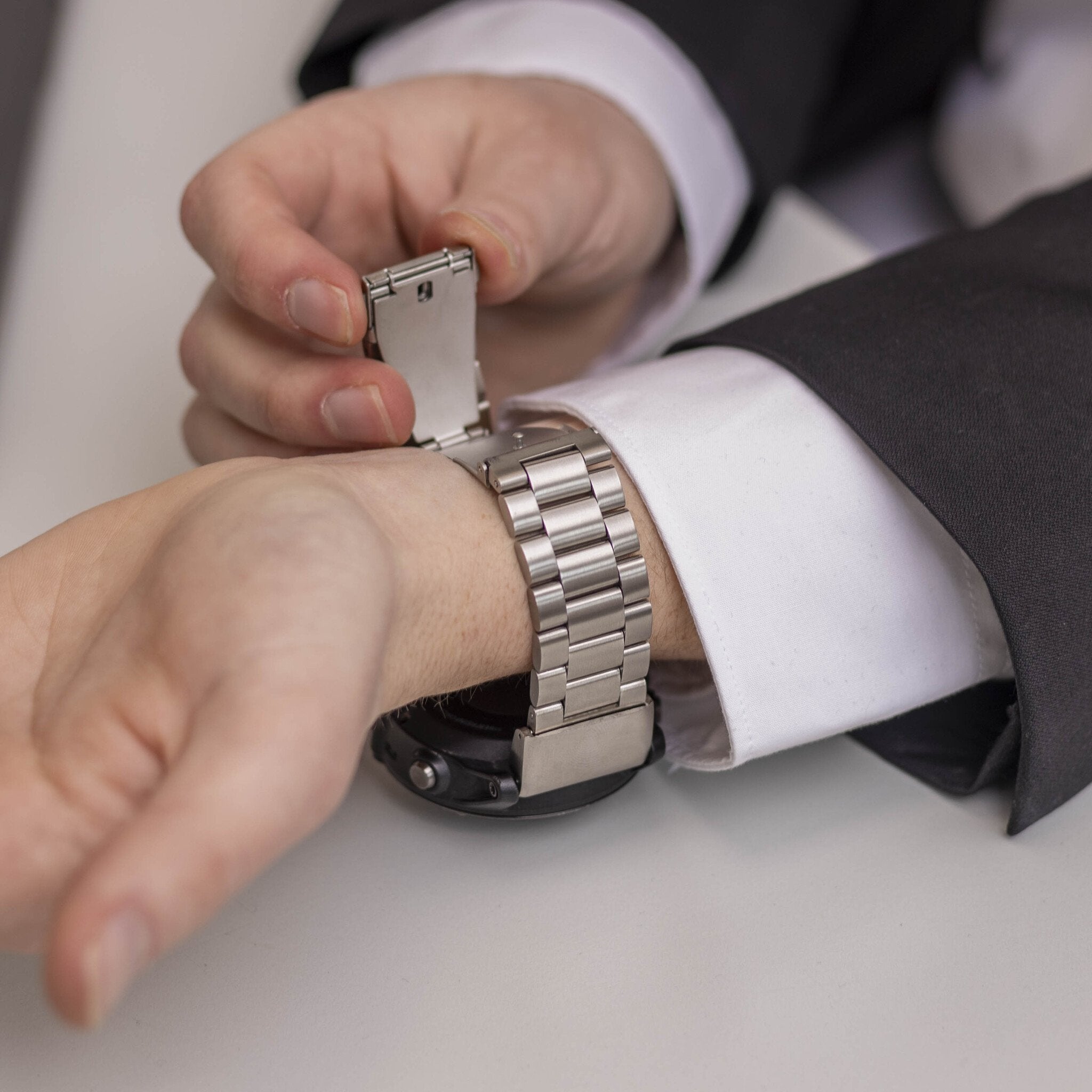 Bracelet acier Garmin Approach S70 - 47mm (argent)