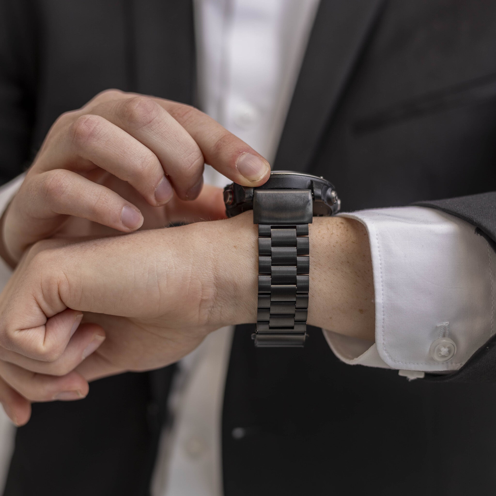 Bracelet acier Garmin Instinct 2 (noir)