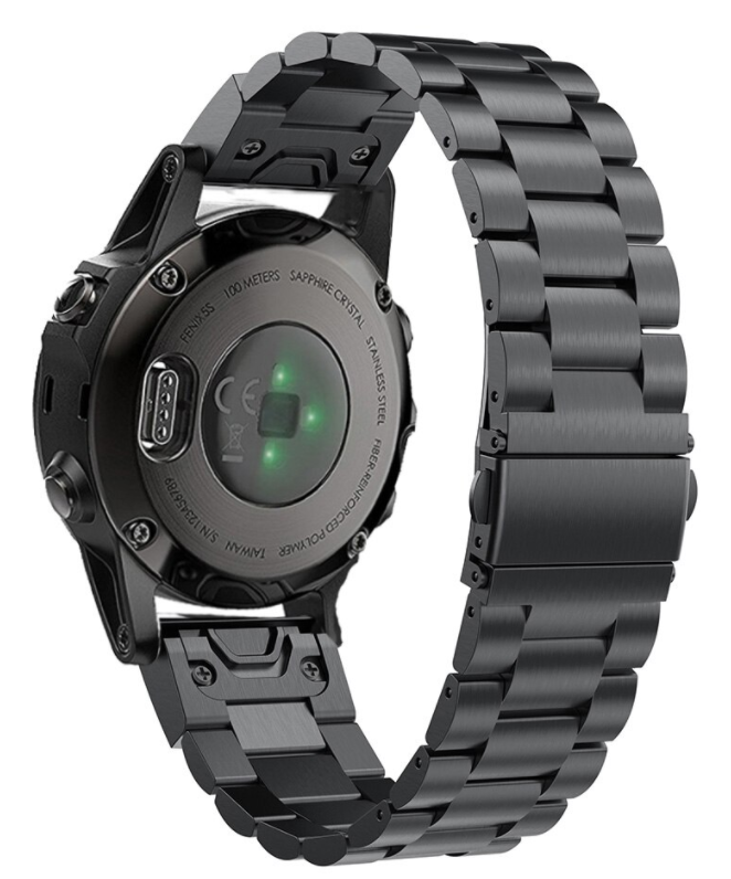 Bracelet acier Garmin Descent Mk2S (noir)