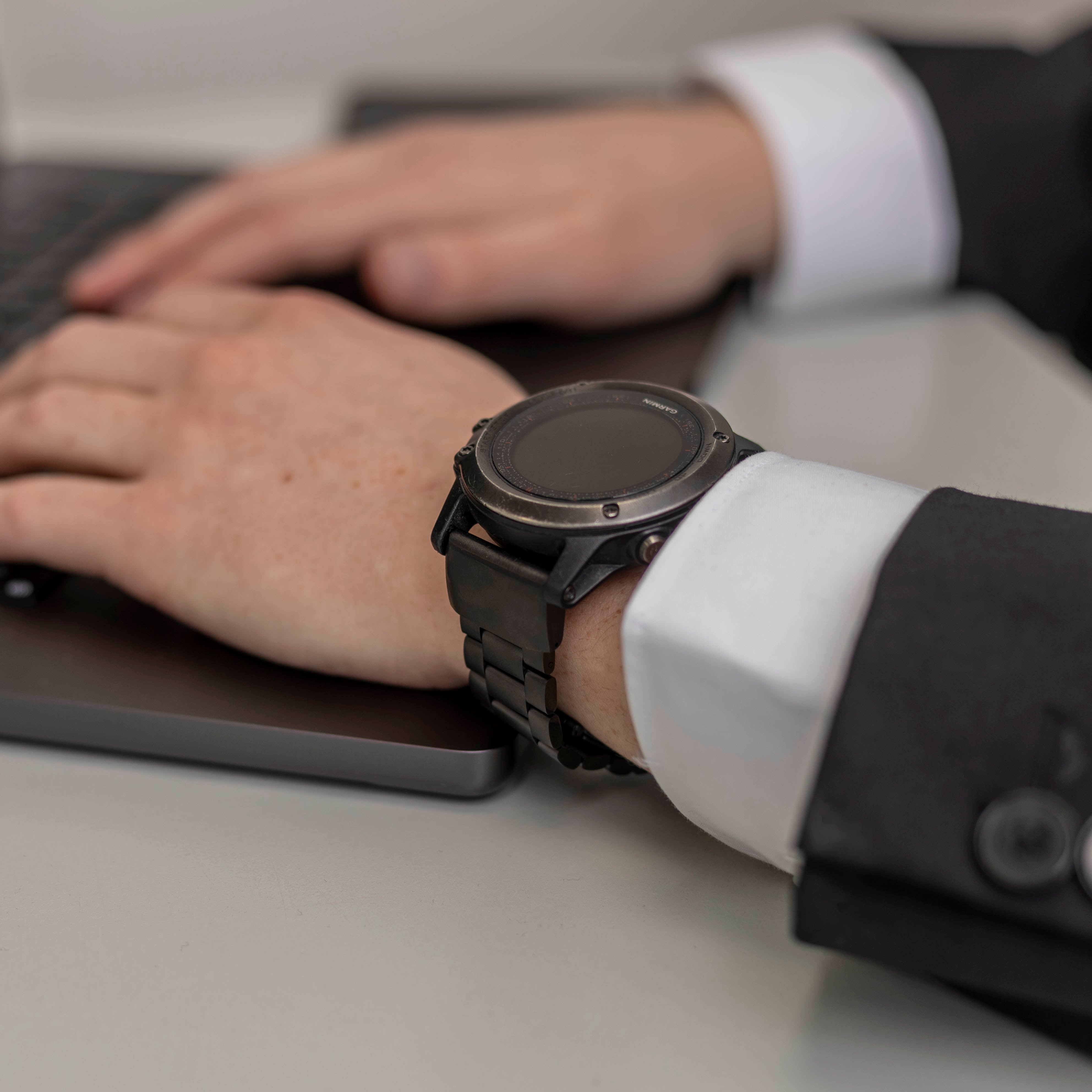 Bandz Bracelet acier "Classic" Garmin Fenix 7x (noir)