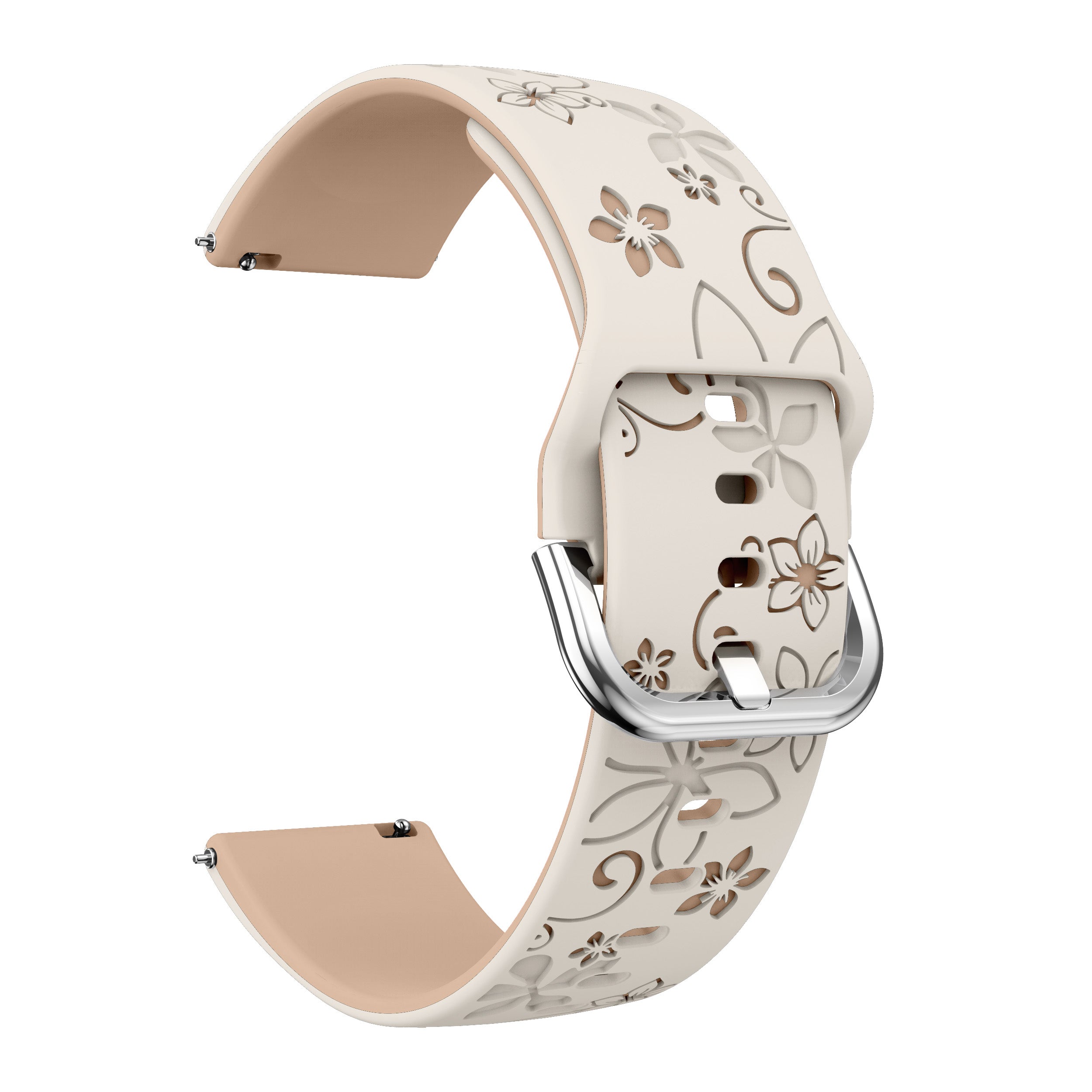 Bracelet silicone 'Fleur' Amazfit GTS 4 (lumiere stellaire/beige)