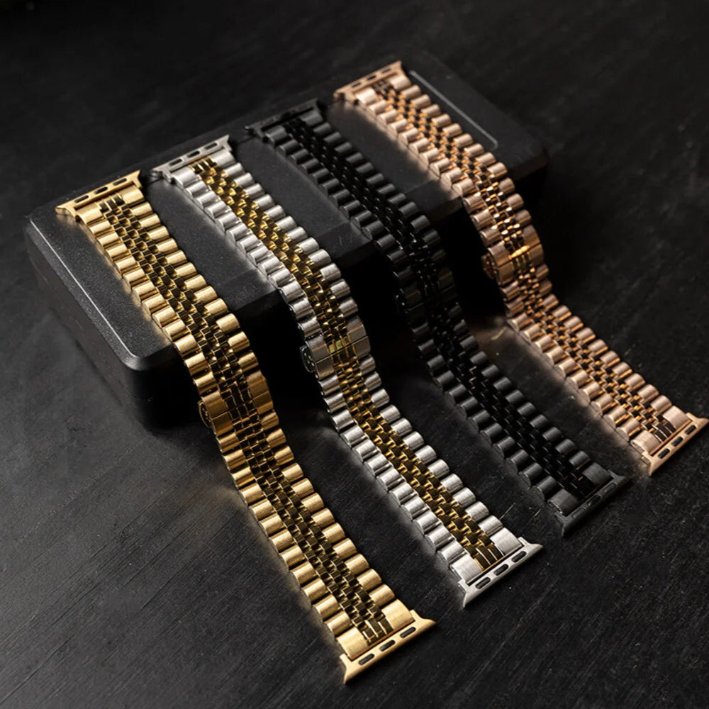 Bracelet acier Apple Watch Jubilé (argent/or)