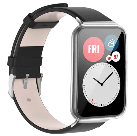 Bracelet cuir Huawei Watch Fit SE (noir)