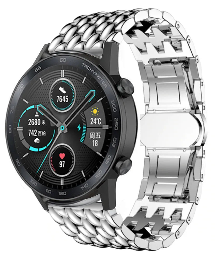 Bracelet acier Dragon Honor Magic Watch 2 (argent)