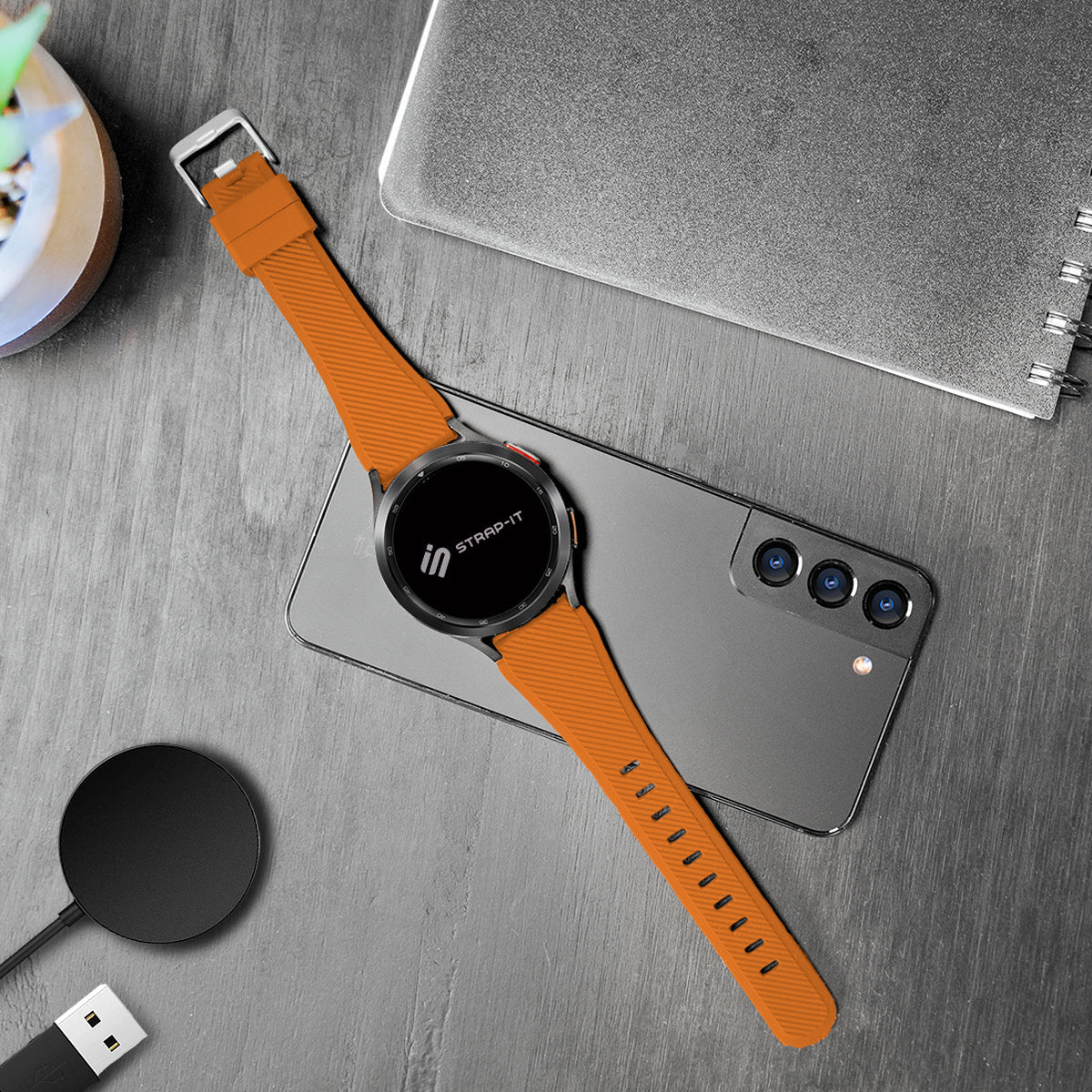 Bracelet silicone sergé Amazfit Bip 3 (Pro) (orange)