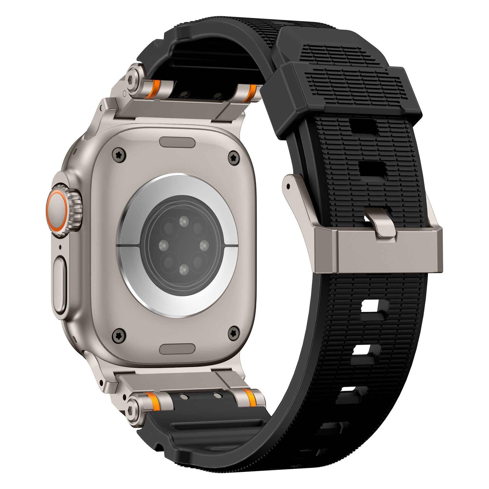 Bracelet silicone 'Adventurer' Apple Watch (noir avec titane)