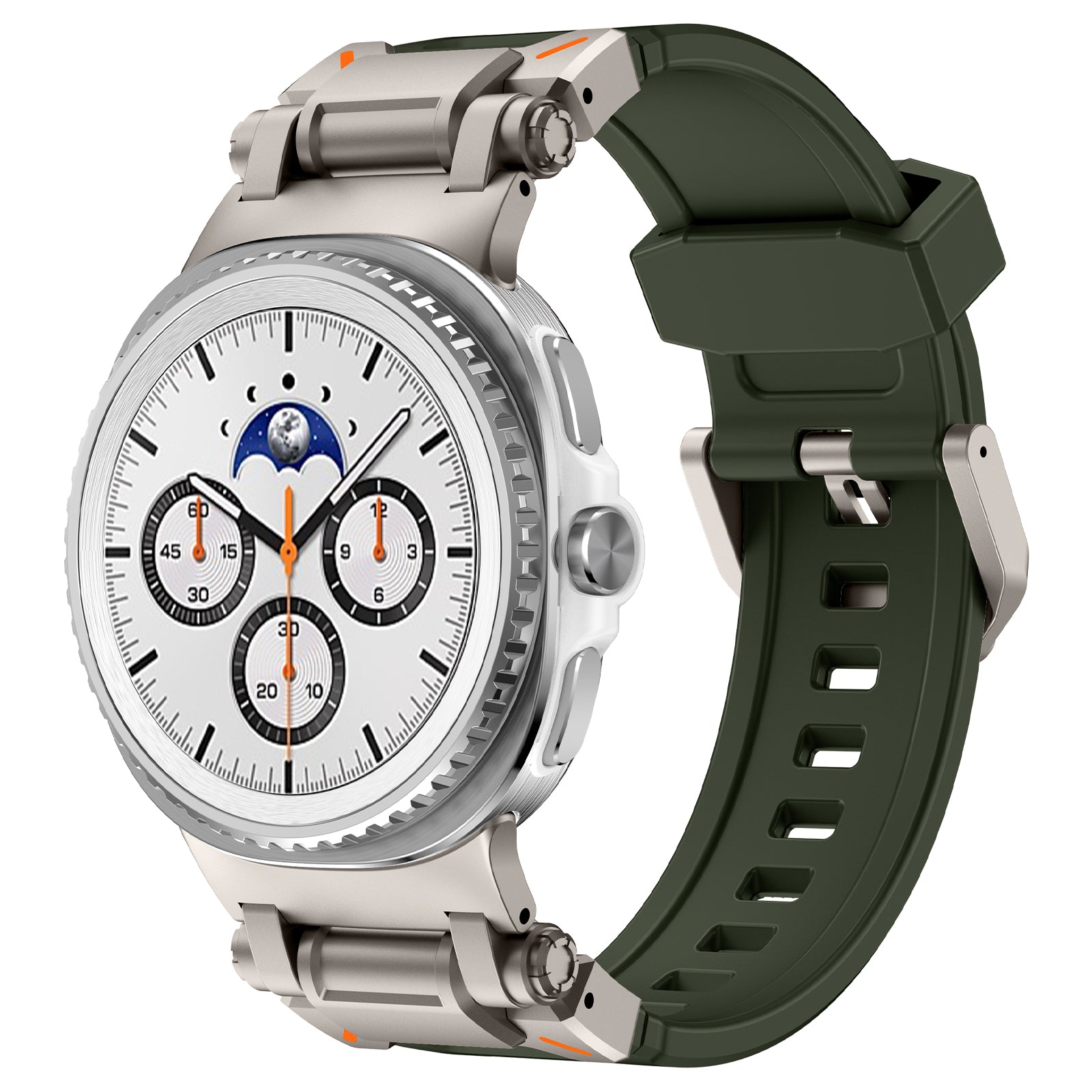 Bracelet silicone 'Explorer' Samsung Galaxy Watch 8 44mm (vert avec titane)