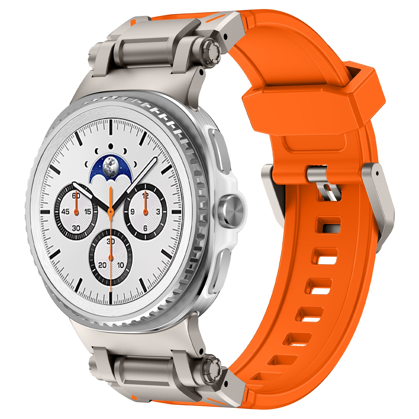 Bracelet silicone 'Explorer' Samsung Galaxy Watch 8 40mm (orange avec titane)