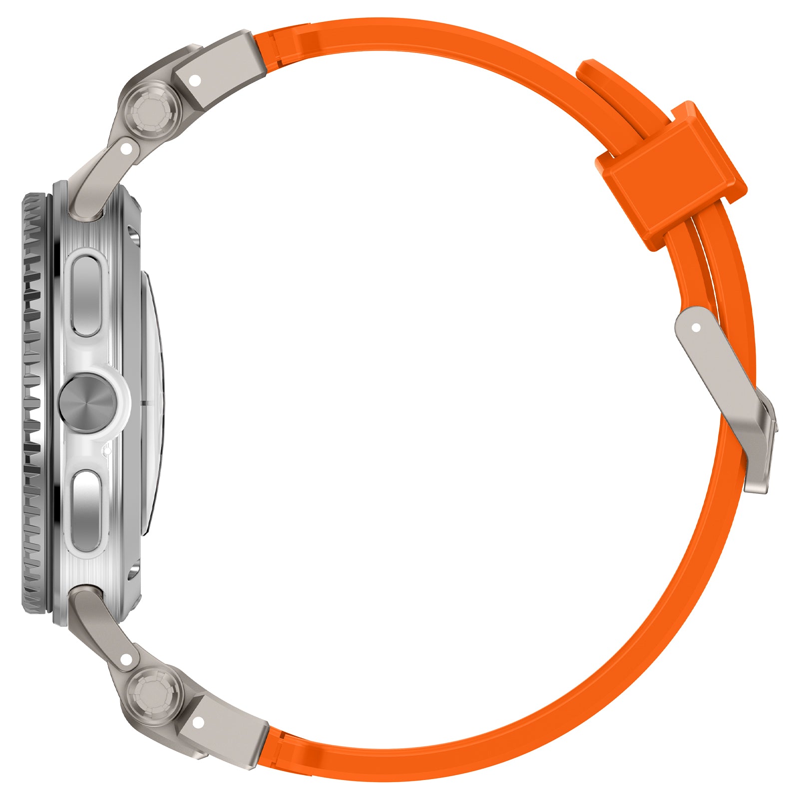Samsung Galaxy Watch 8 Classic 'Explorer' Silicone Strap (Orange with Titanium)