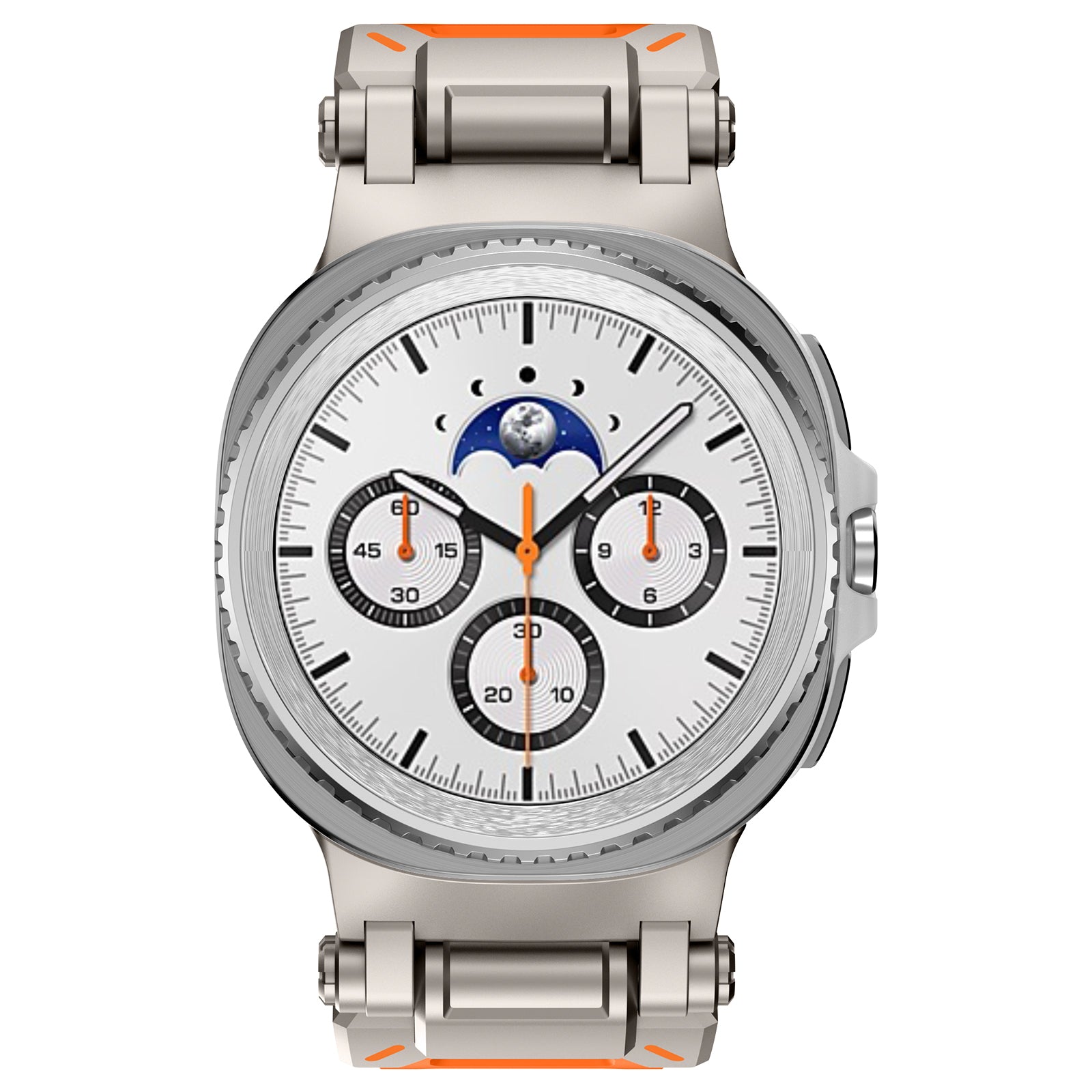 Samsung Galaxy Watch 8 Classic 'Explorer' Silicone Strap (Orange with Titanium)