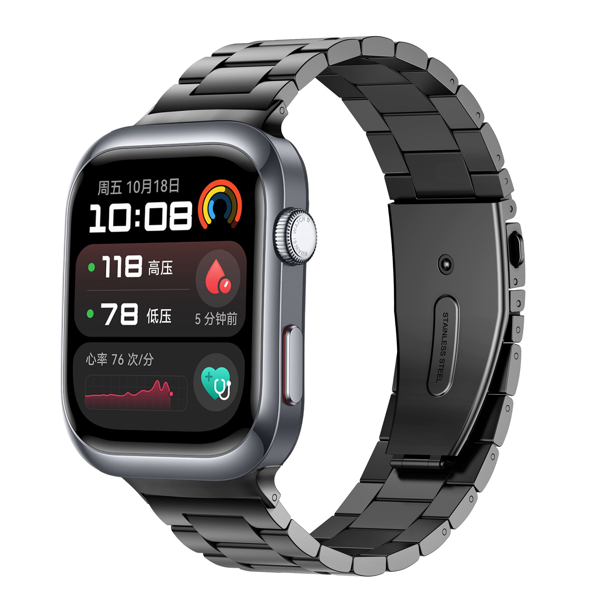 Bracelet acier Huawei Watch D2 (titane gris)