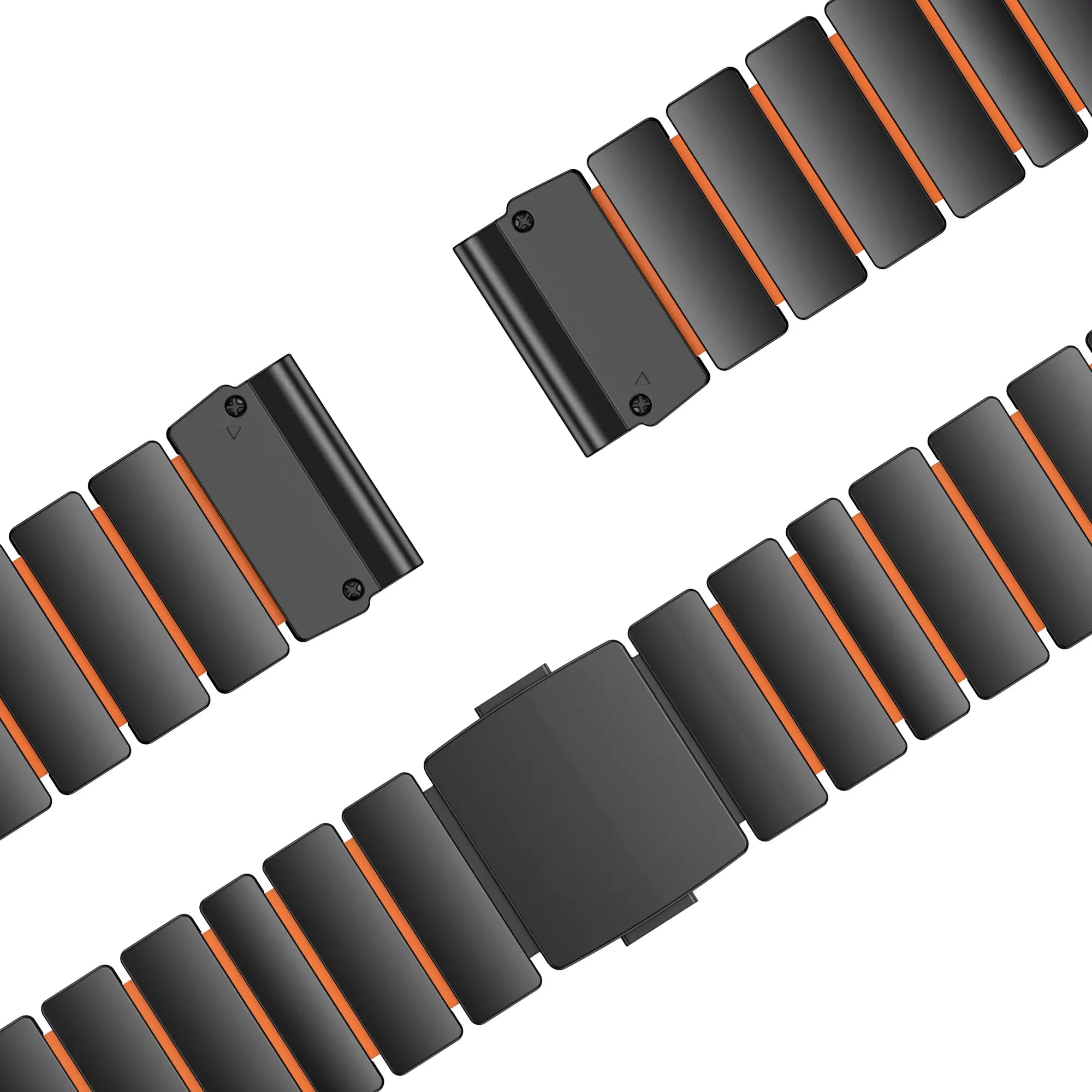 Bandz Bracelet titane 'Hybrid' Garmin Quatix 3/6x/7x (noir/orange)