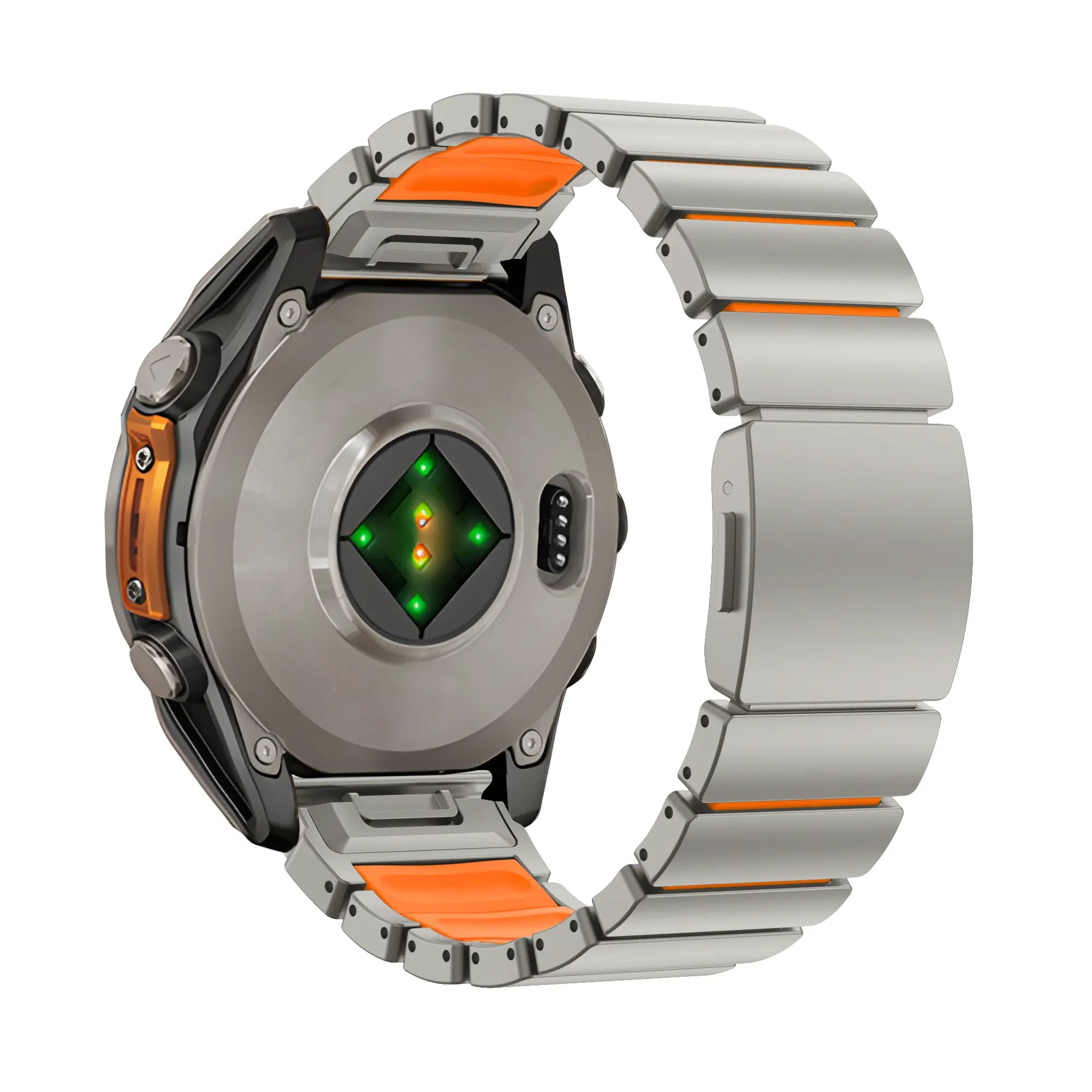 Bandz Bracelet titane 'Hybrid' Garmin Quatix 3/6x/7x (titane/orange)
