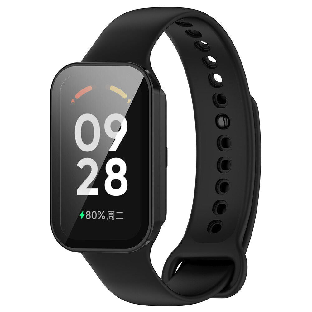 Coque dure avec verre Xiaomi Smart Band 8 Active (noir)