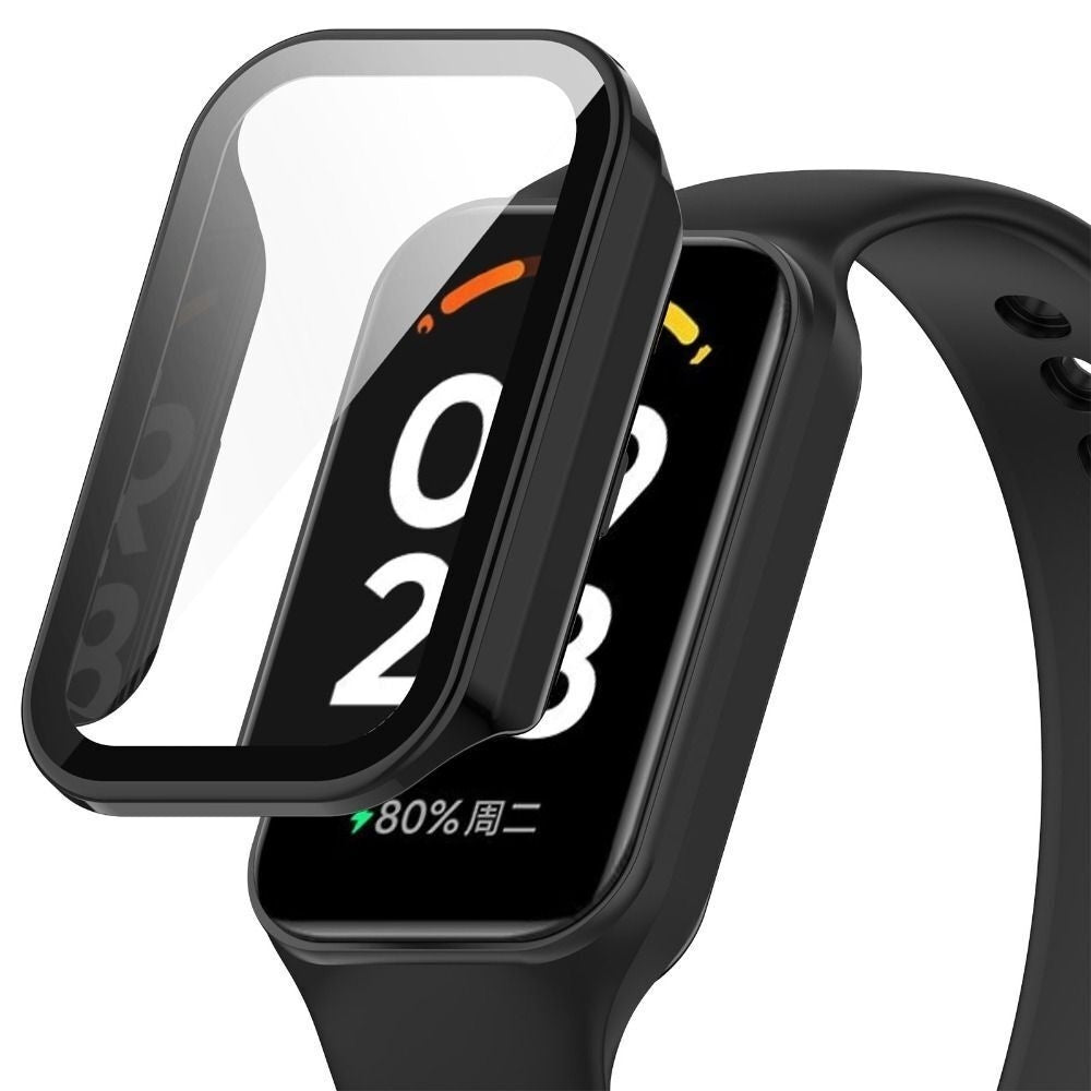 Coque dure avec verre Xiaomi Smart Band 8 Active (noir)