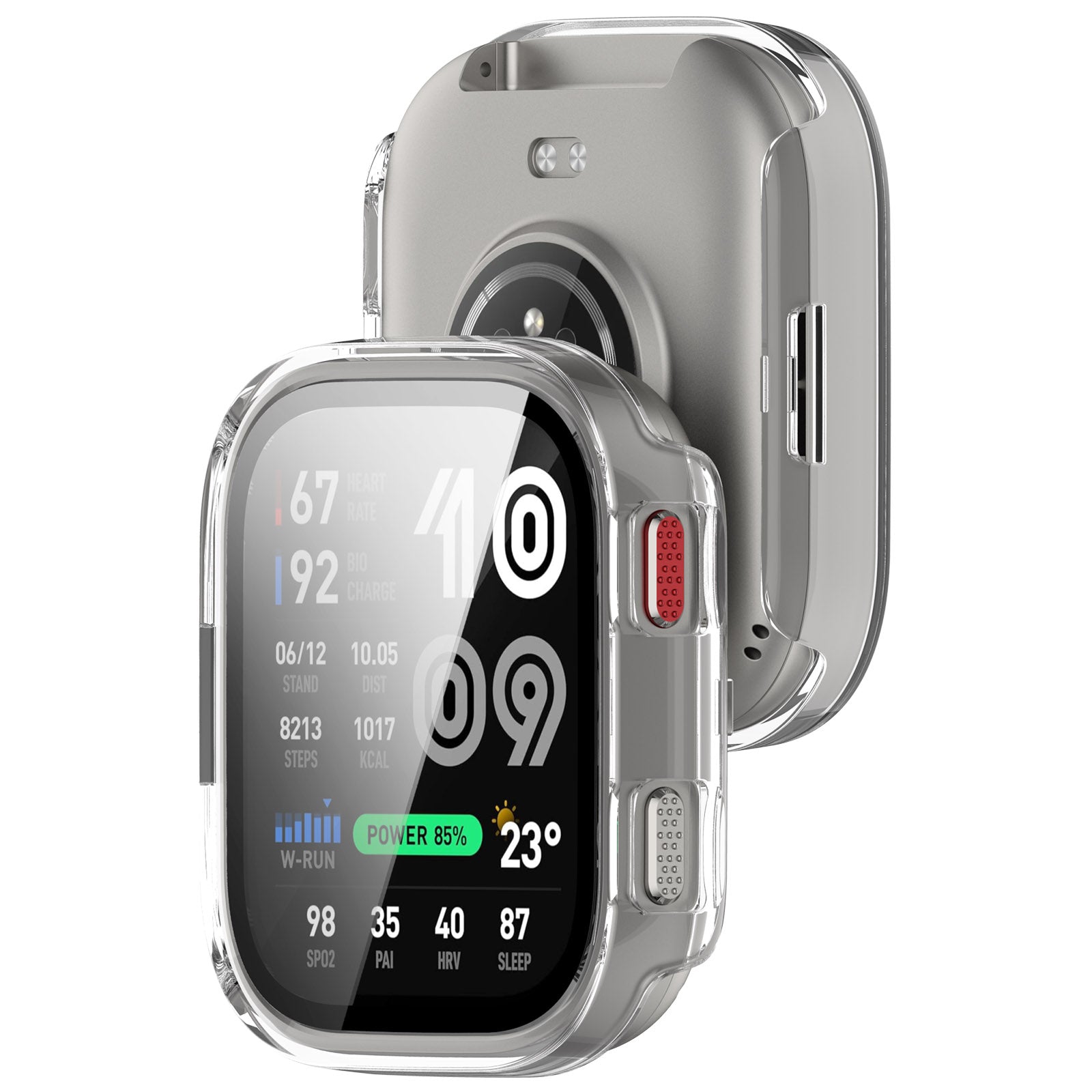 Coque rigide avec verre Amazfit Bip Max (transparent)