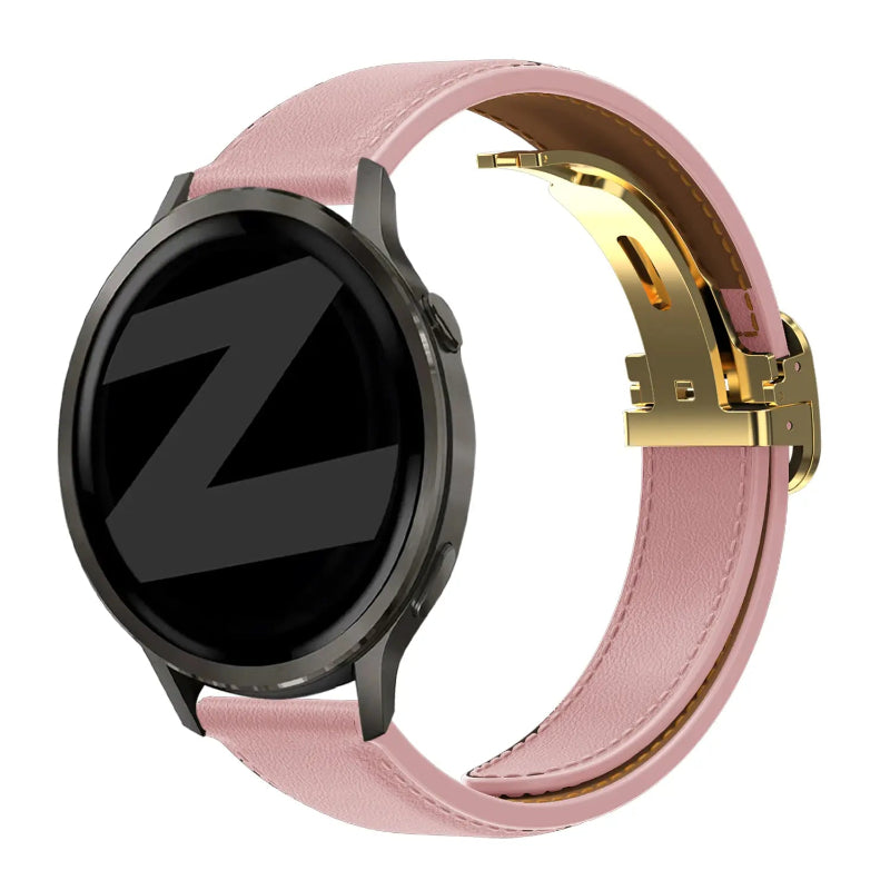 universal 20mm leather band d-type pink