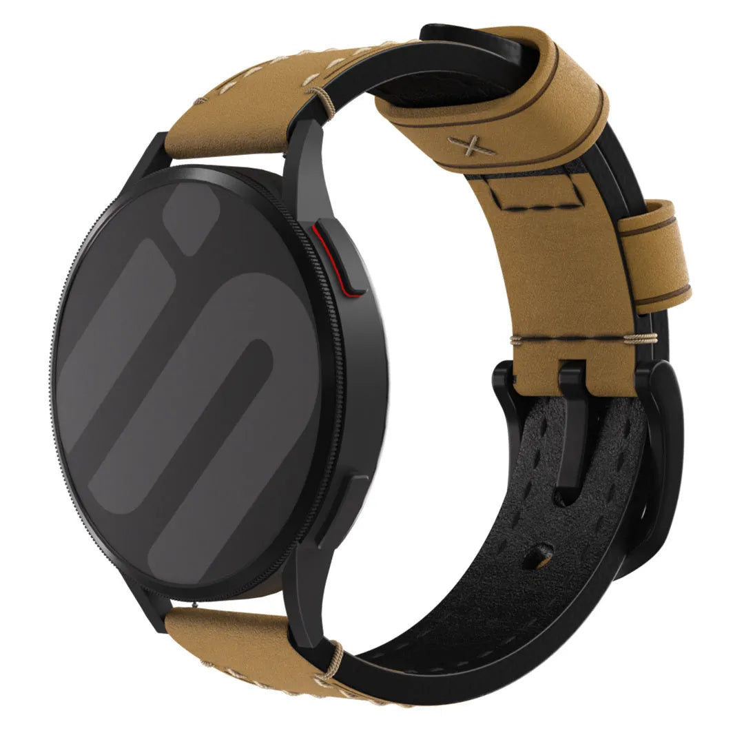 Bracelet cuir véritable Oppo Watch X2 Mini (marron)