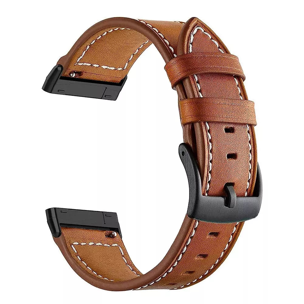 Fitbit Versa 3 Modern Leather Strap (Brown)