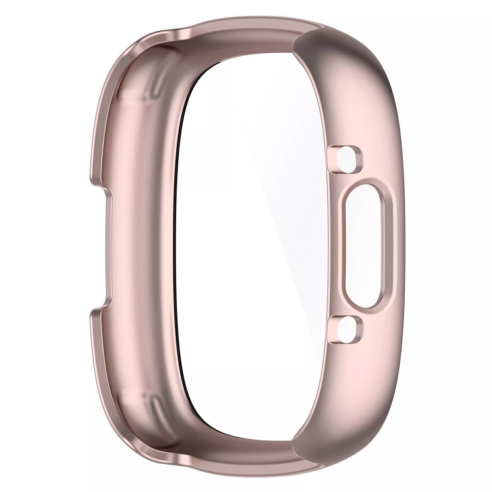 Coque rigide avec verre Fitbit Versa 4 / Sense 2 (or rose)