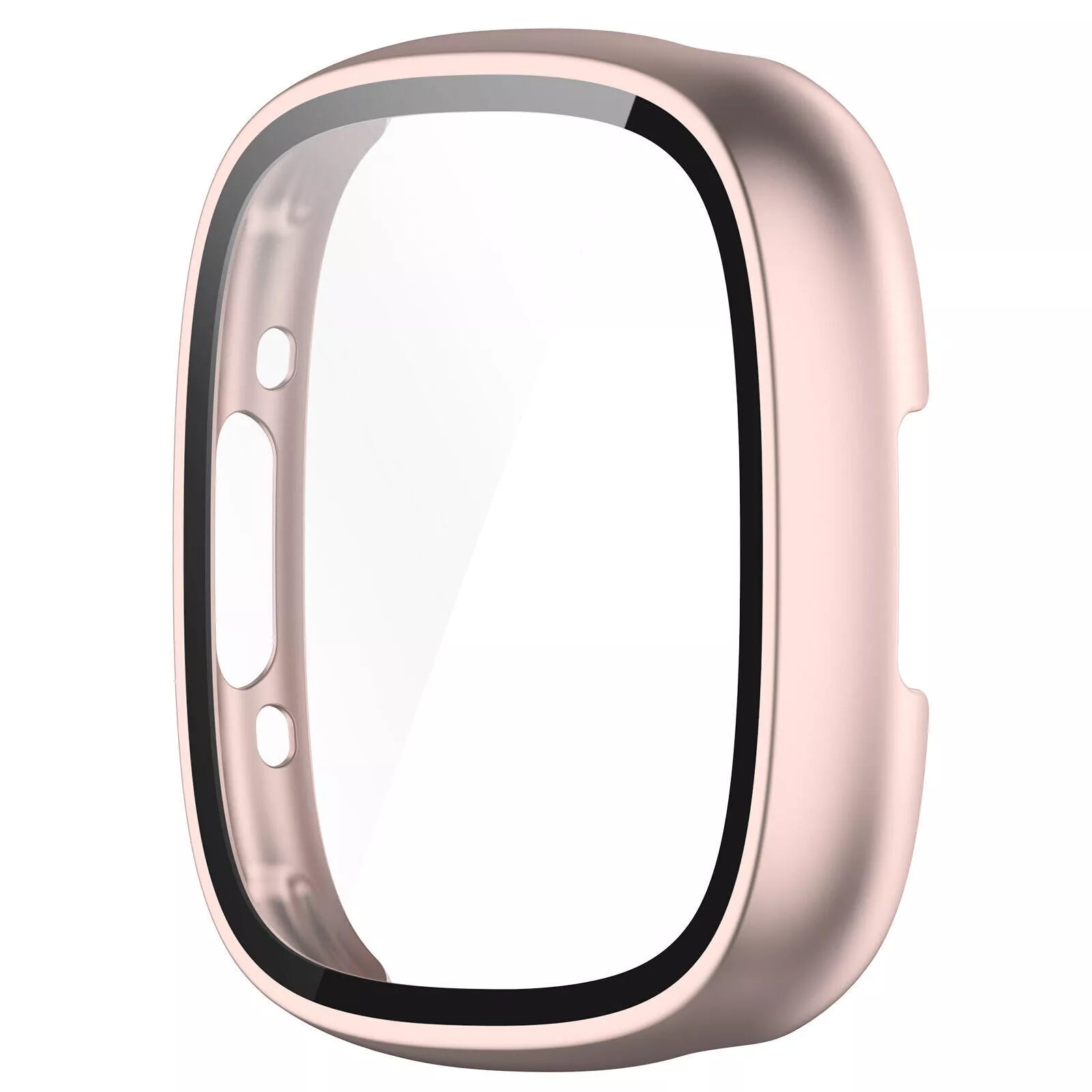 Coque rigide avec verre Fitbit Versa 4 / Sense 2 (or rose)