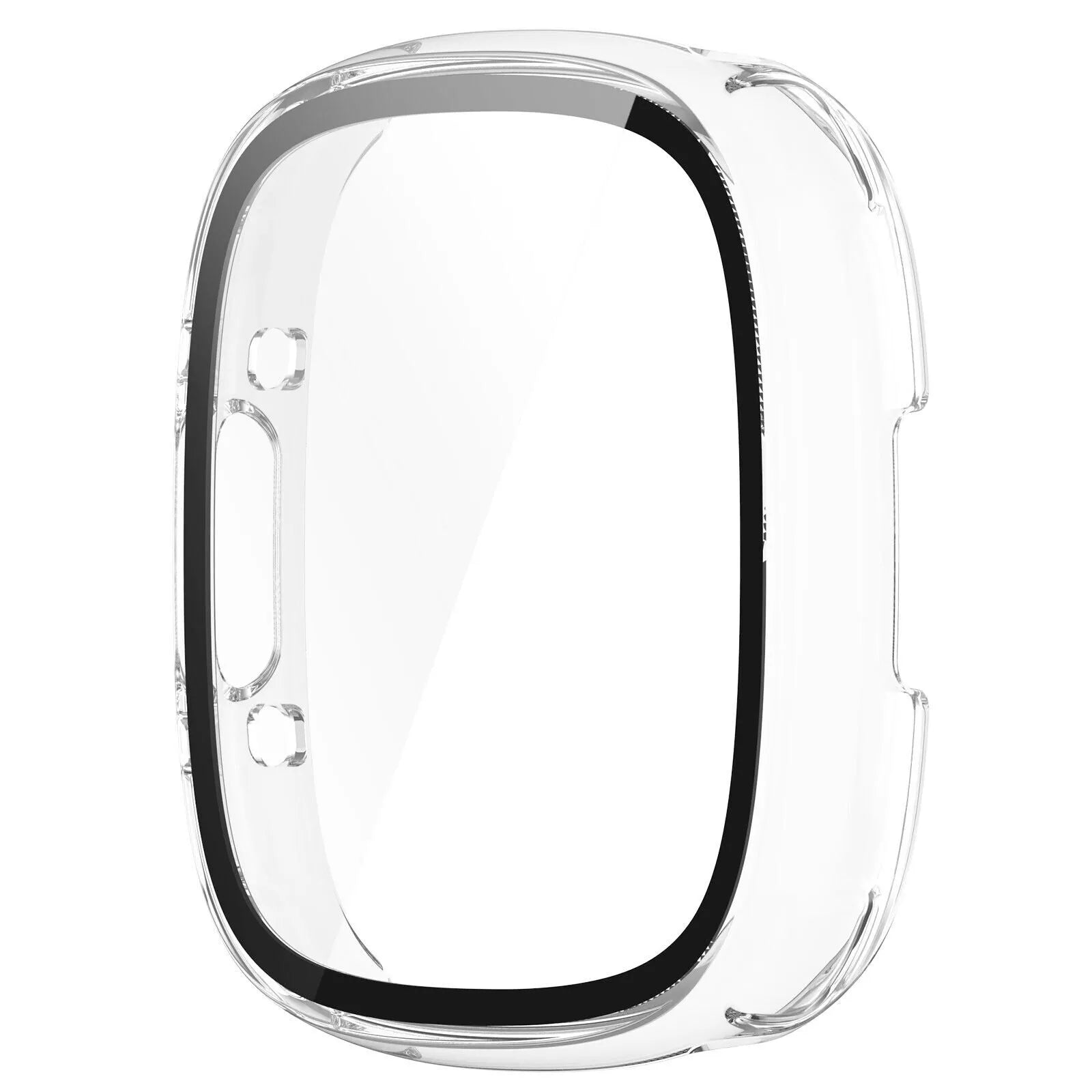 Coque rigide avec verre Fitbit Versa 4 / Sense 2 (transparent)